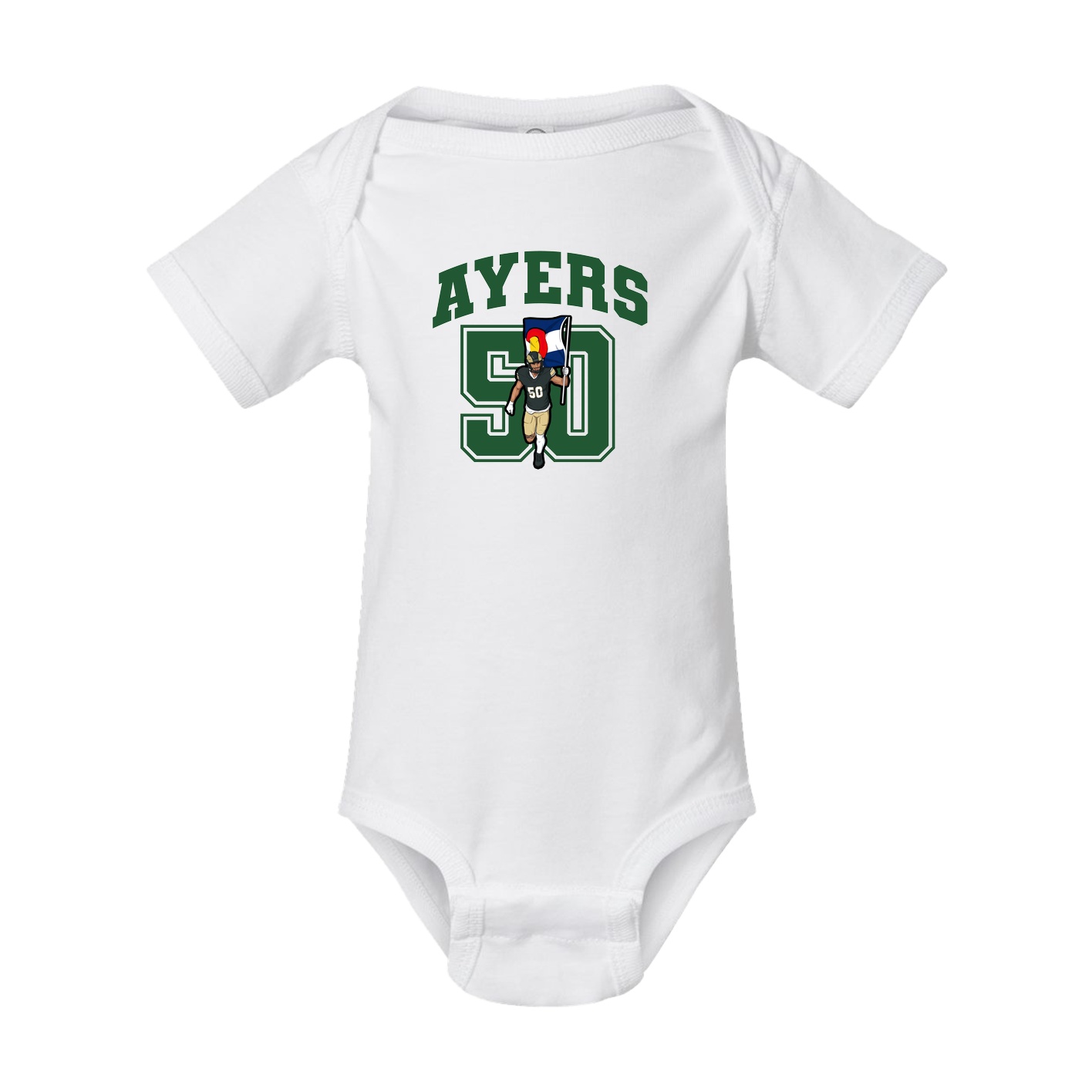 Baby Onesie — Number in White
