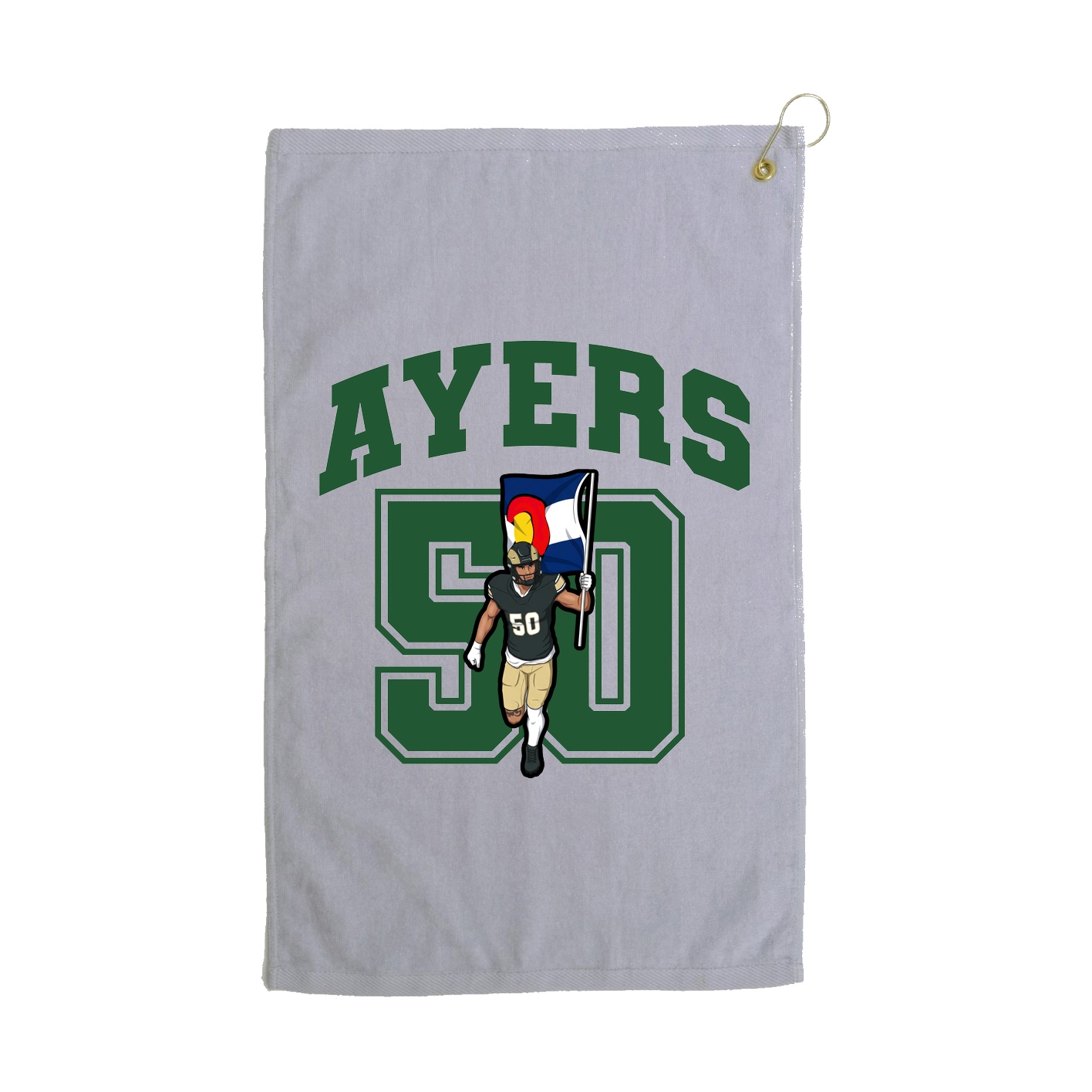 Golf Towel — Number in Grey
