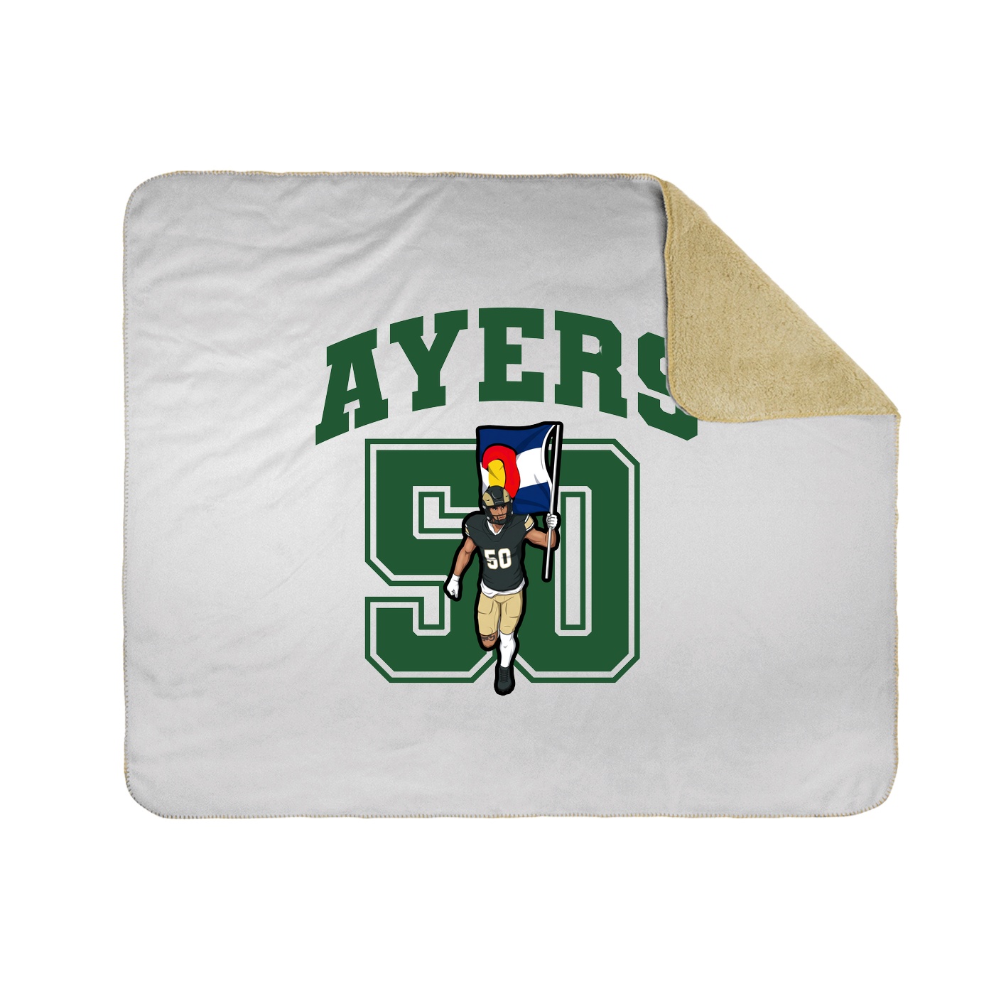 Throw Blanket — Number in White