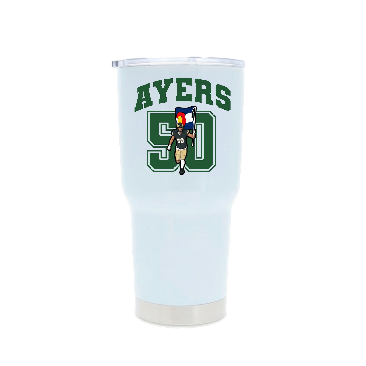 30oz Stainless Steel Tumbler — Number in White