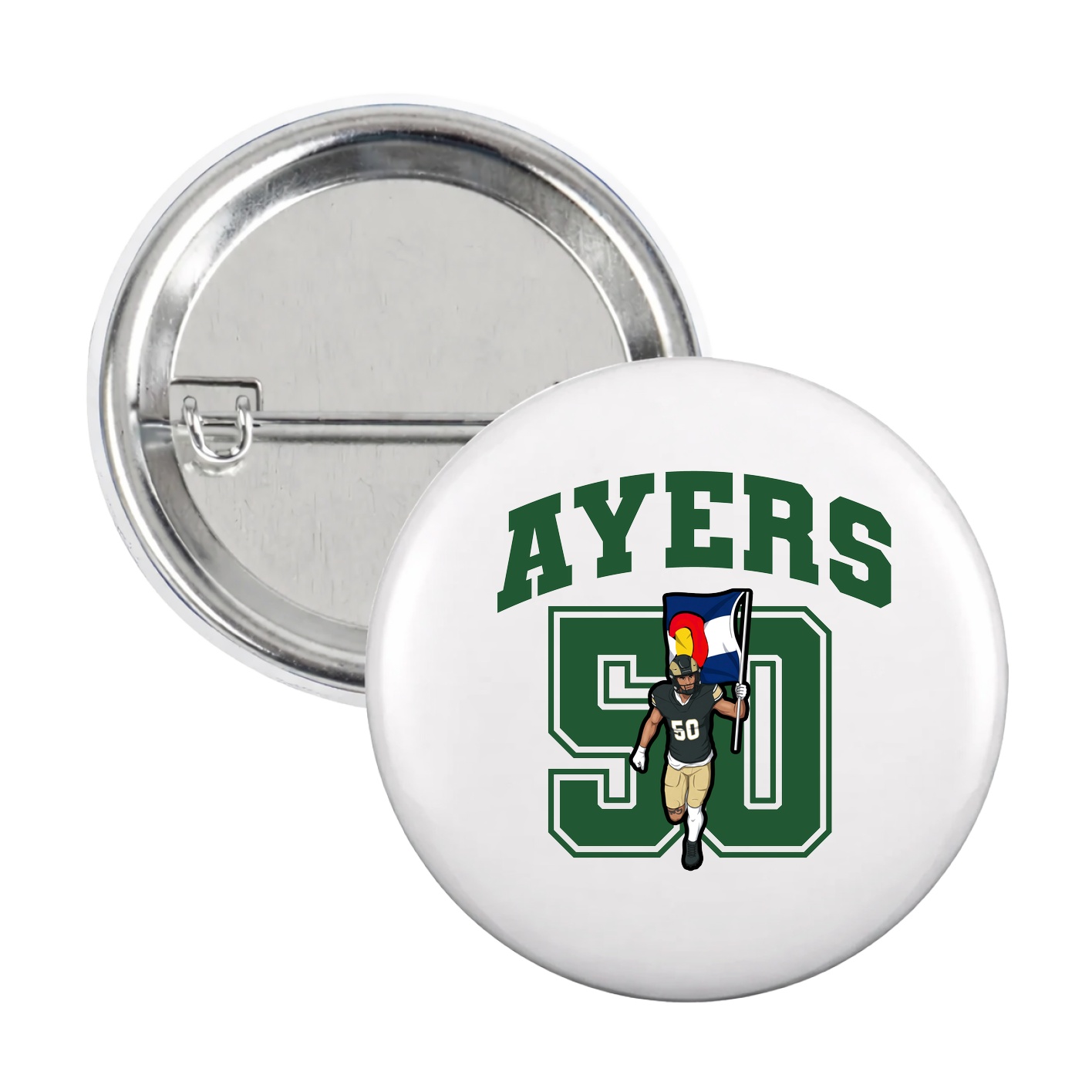 Game Day Button — Number in White