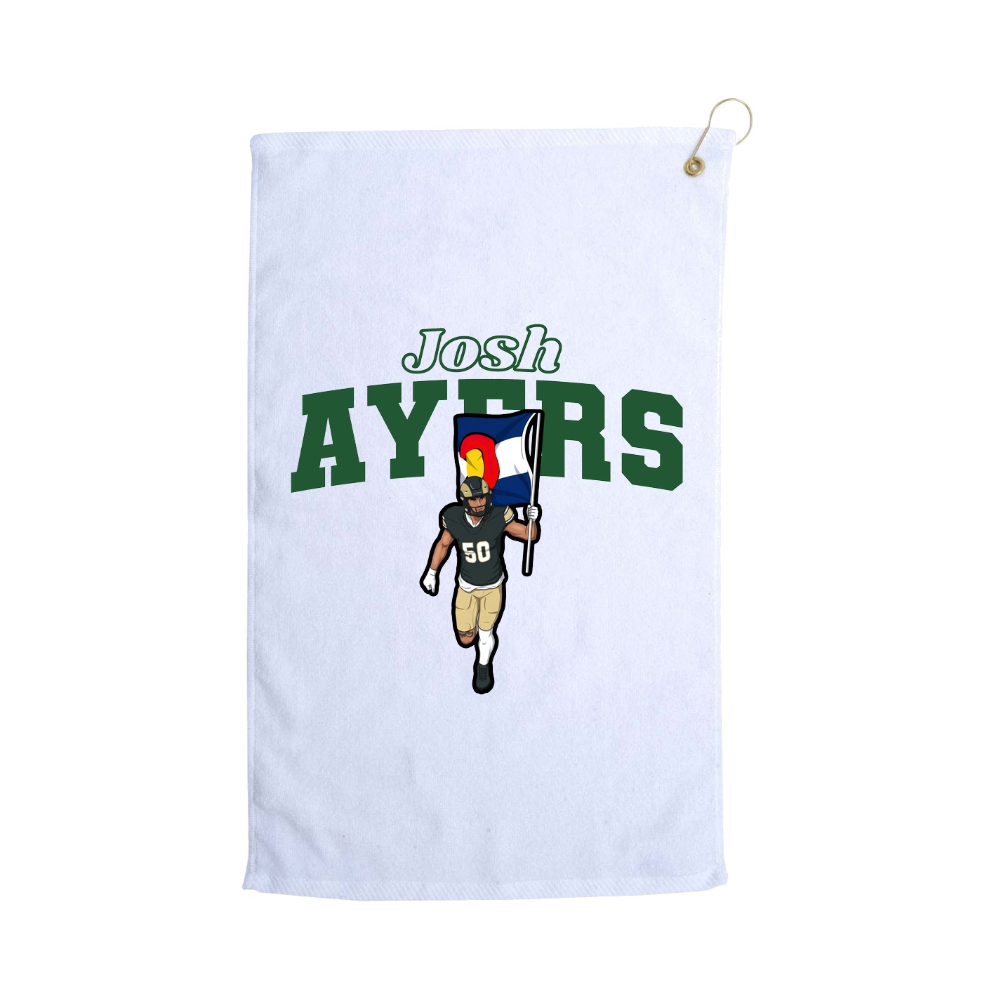 Golf Towel — Name Arch in White