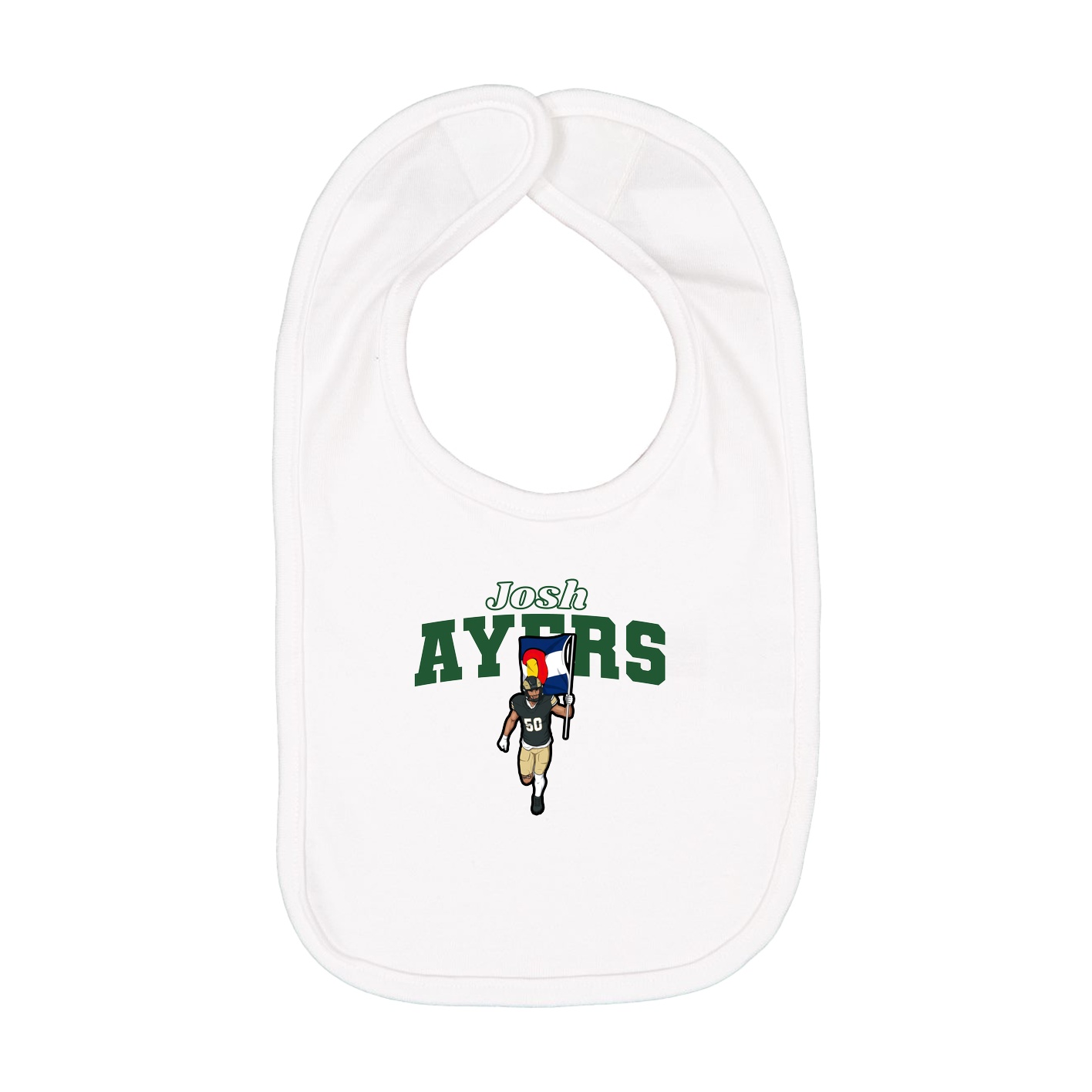 Infant Bib — Name Arch in White