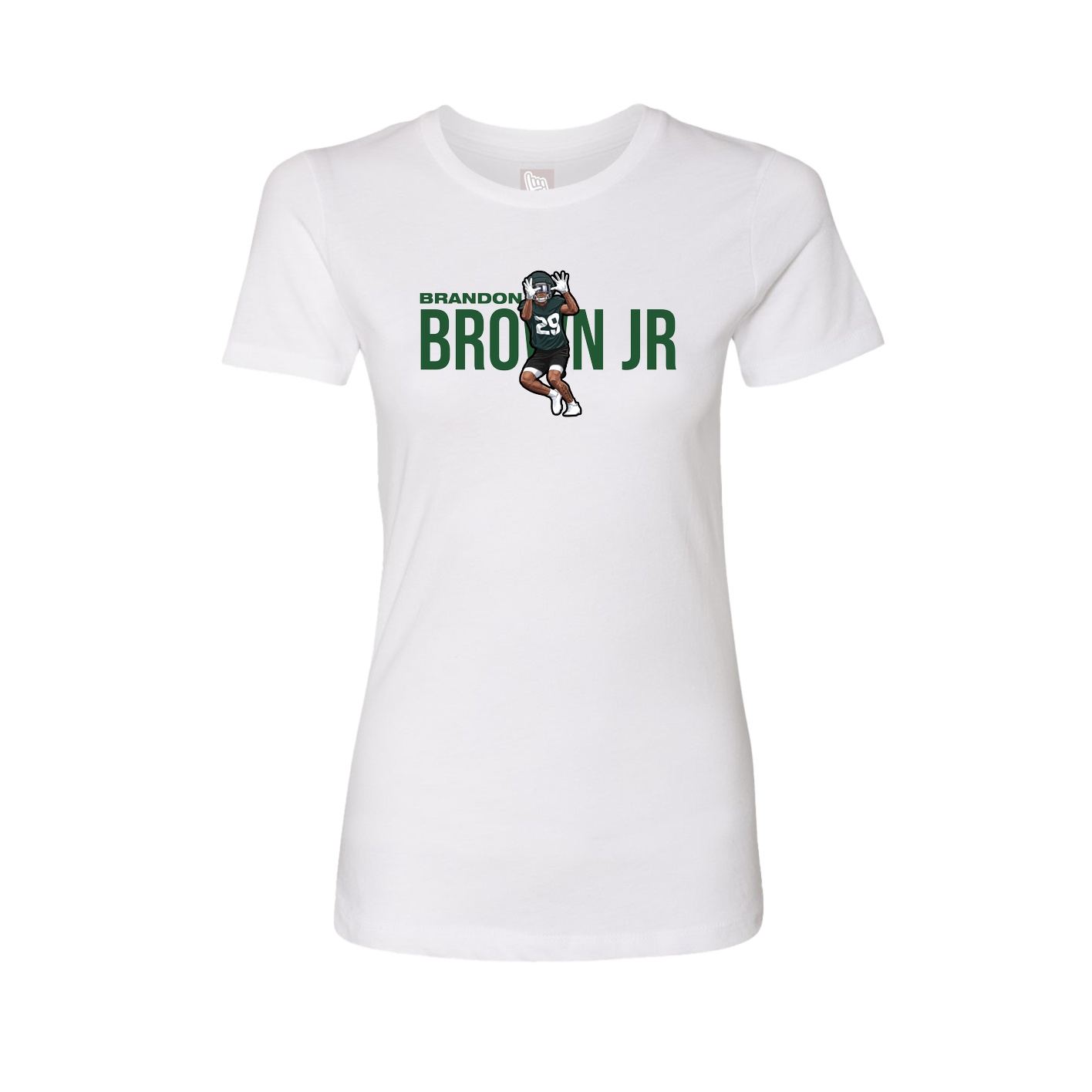 Fitted Women's Tee — Player Name in White