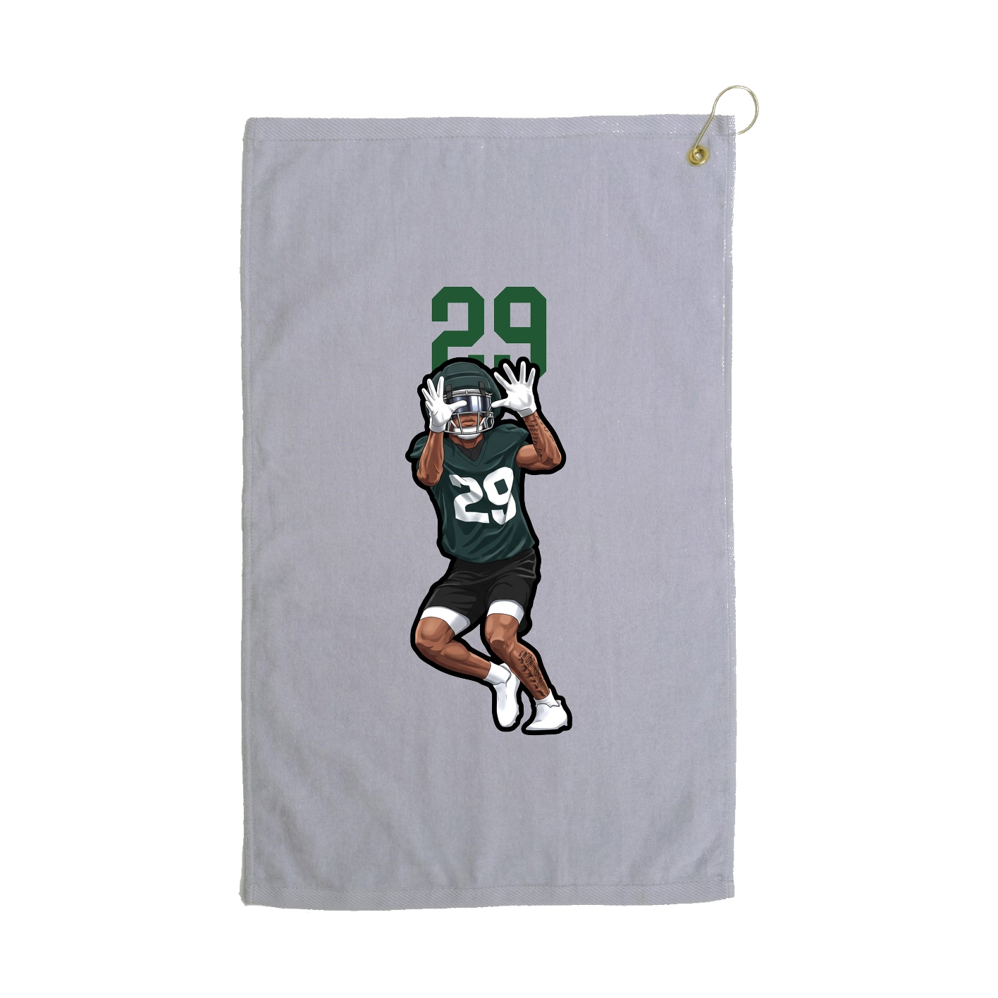 Golf Towel — Number Top in Grey