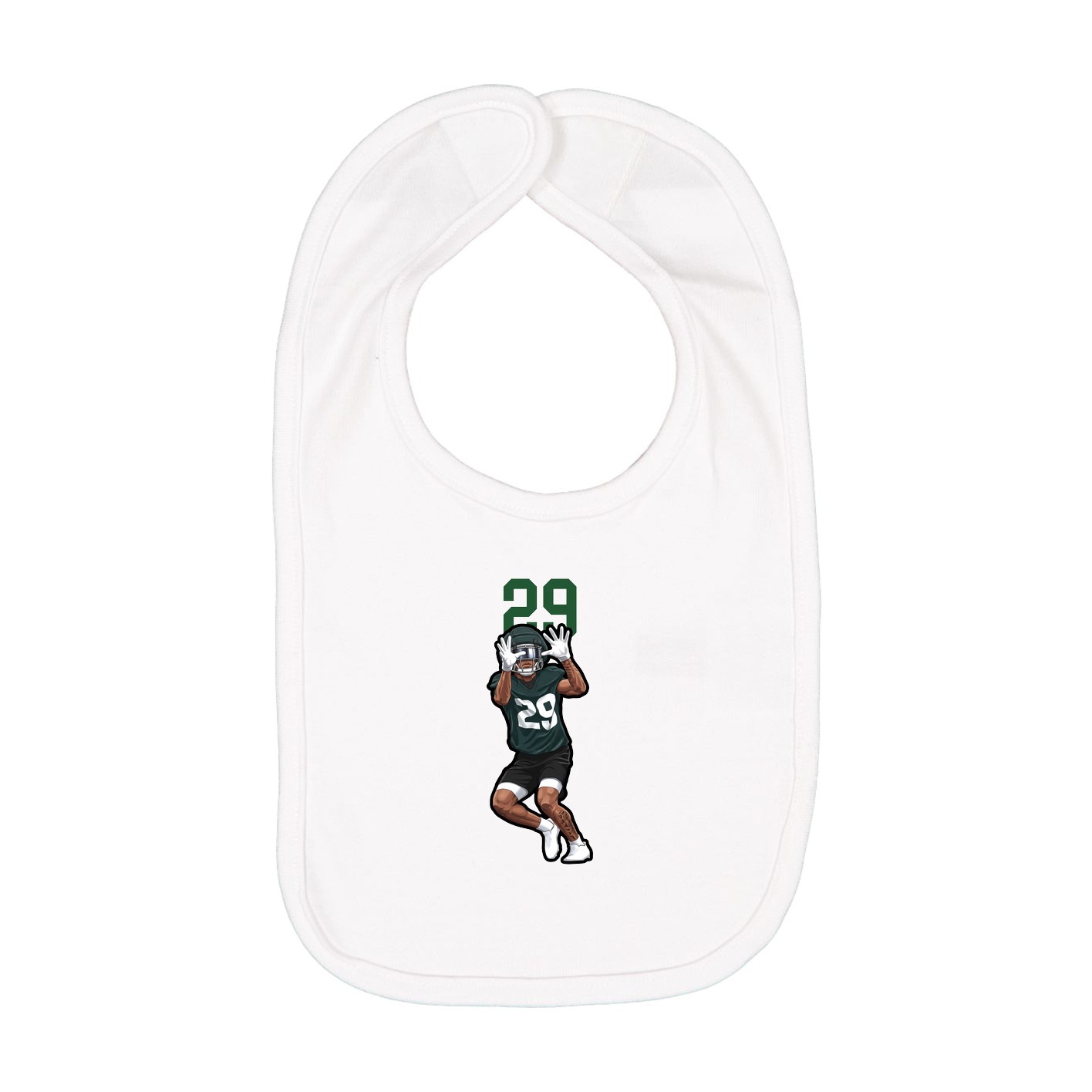 Infant Bib — Number Top in White
