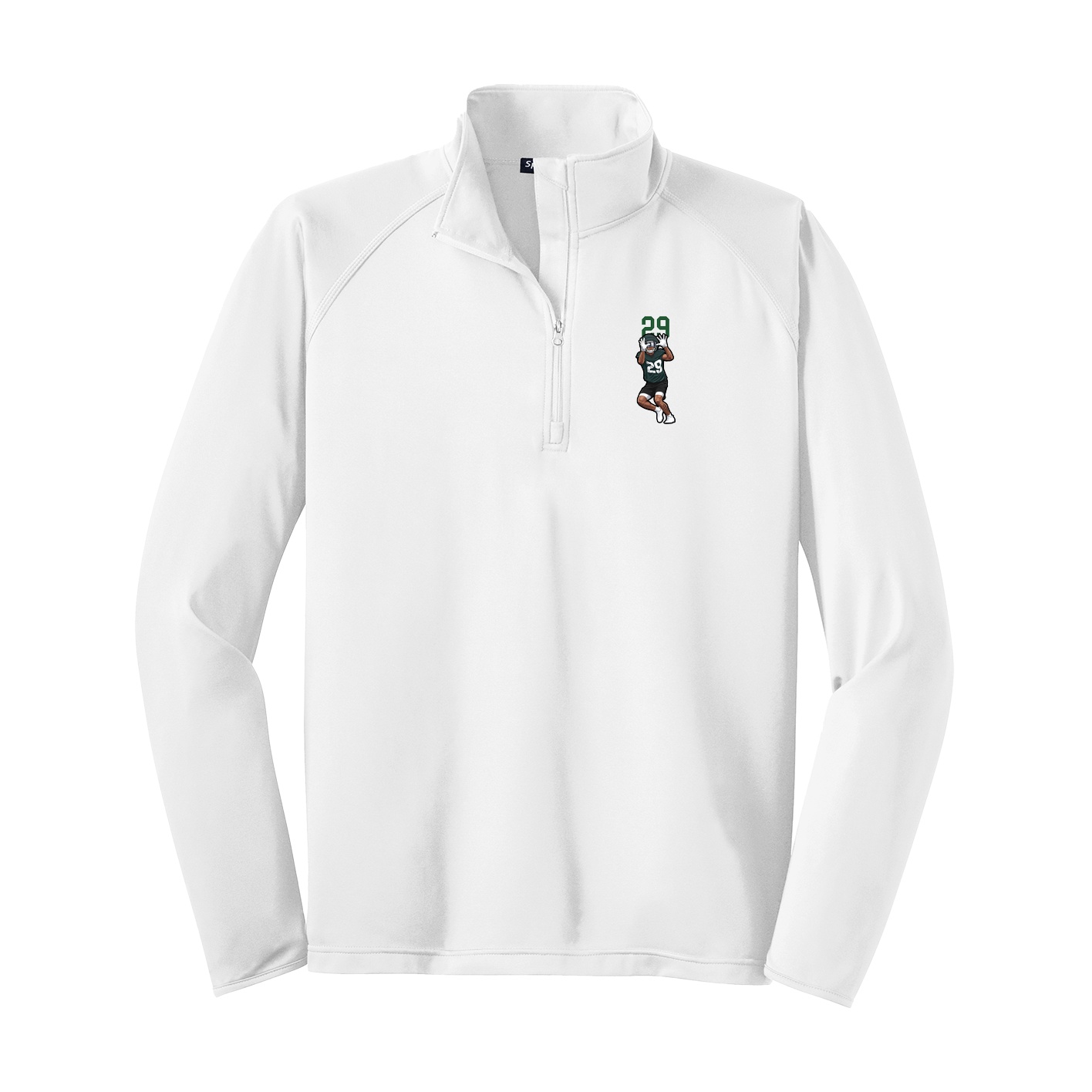 Q-Zip Pullover — Number Top in White