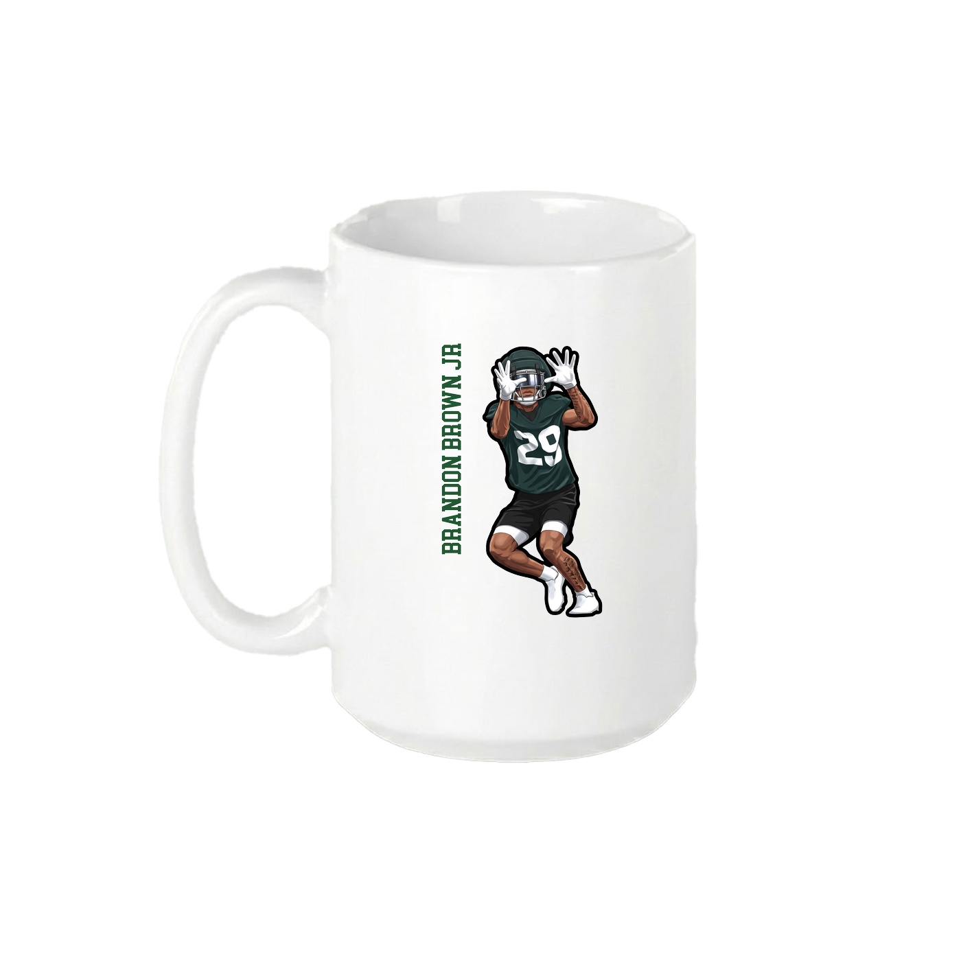 15oz Coffee Mug — Name Vertical in White