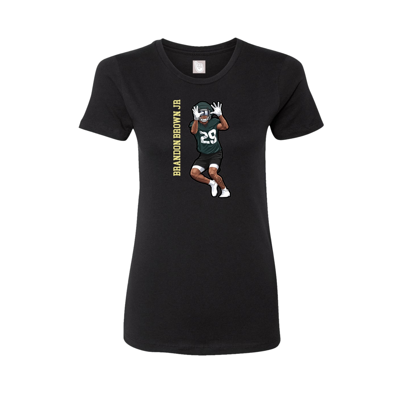 Fitted Women's Tee — Name Vertical in Black