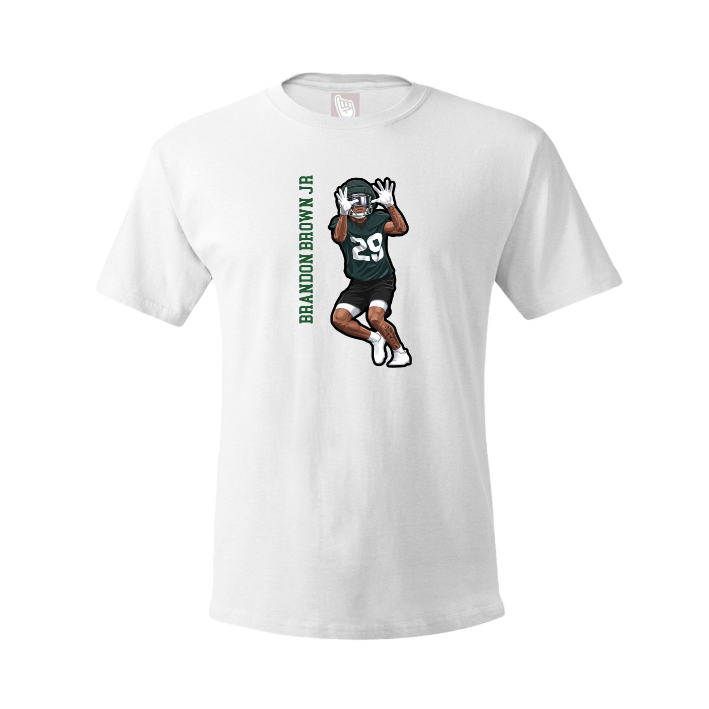 Youth Tee — Name Vertical in White