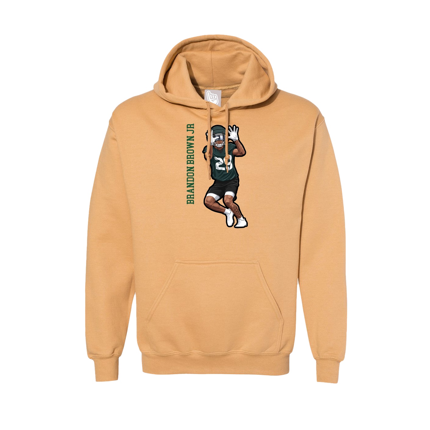 Hoodie — Name Vertical in Vegas Gold