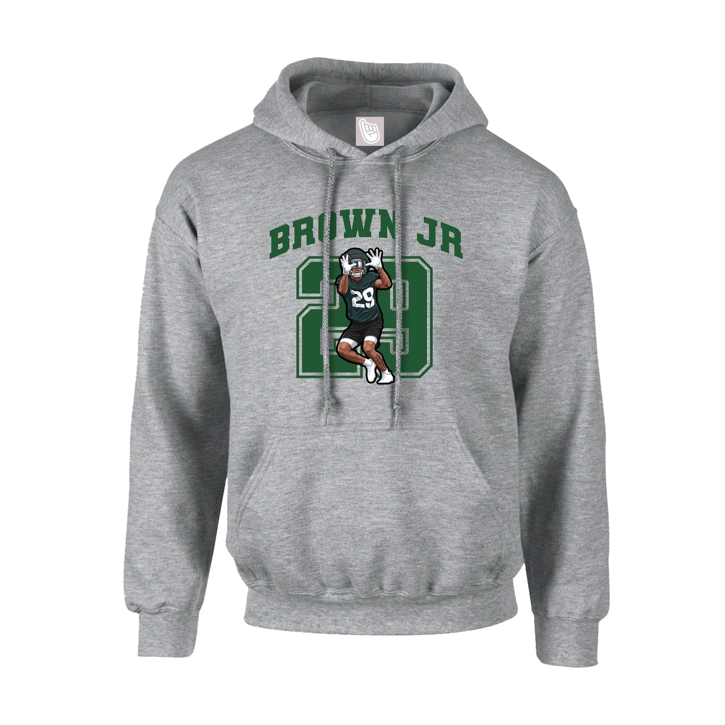 Hoodie — Number in Grey