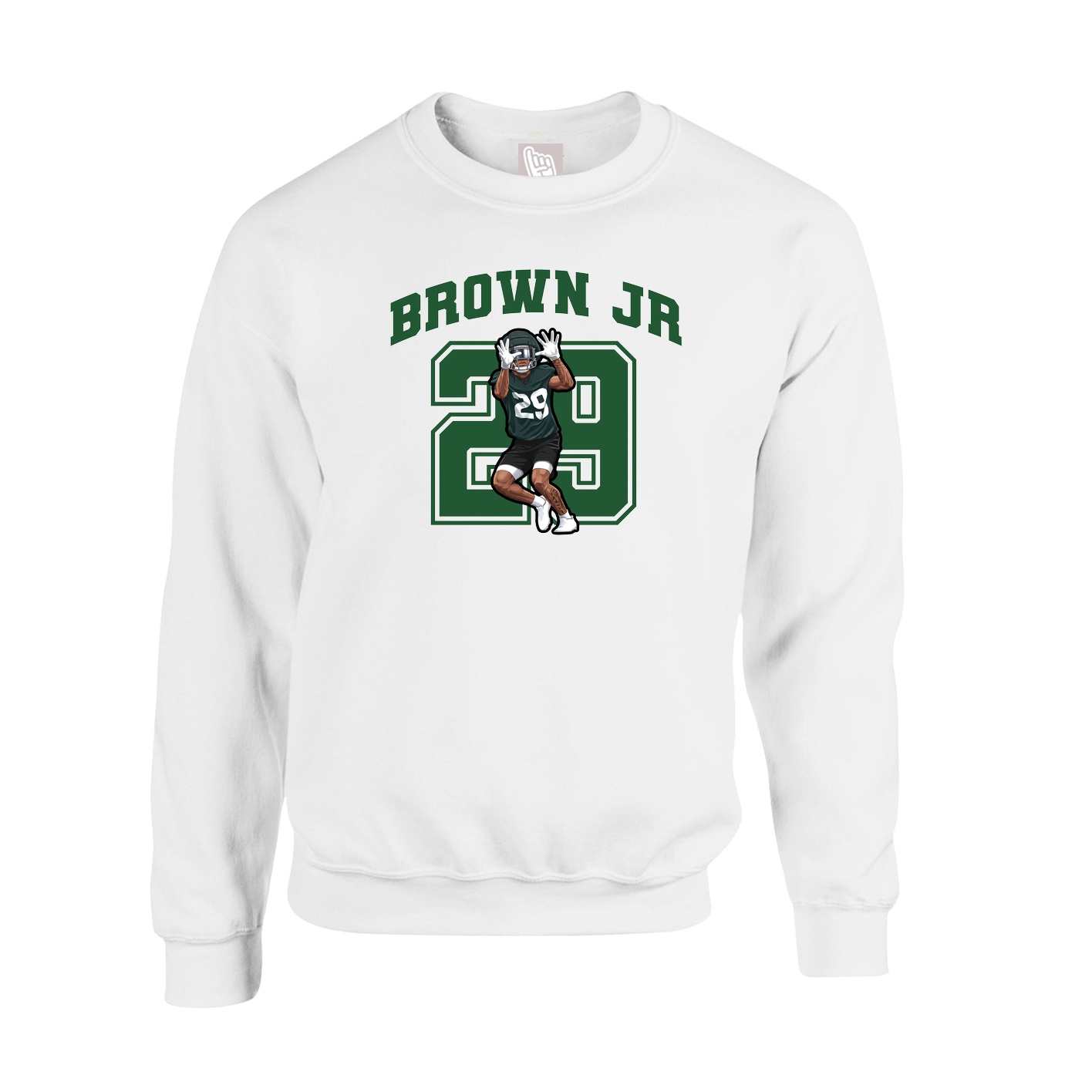 Fleece Crew — Number in White