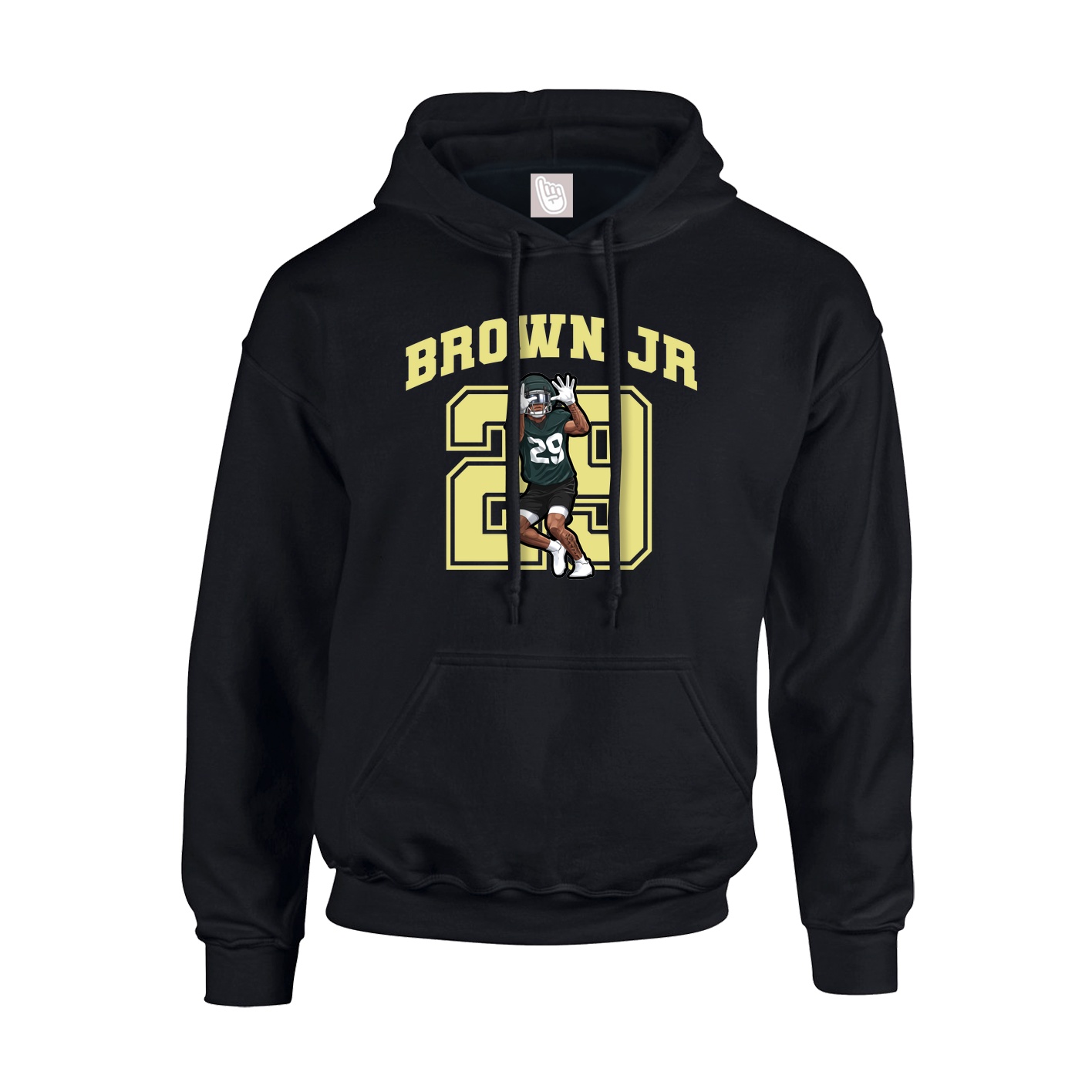 Youth Hoodie — Number in Black