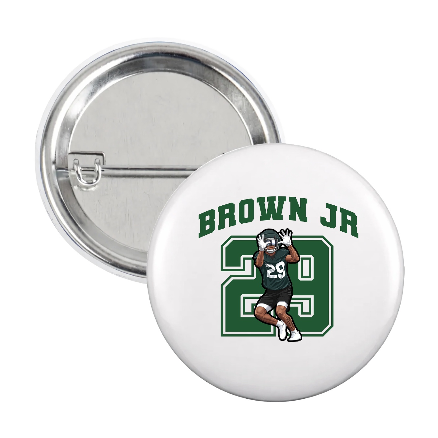 Game Day Button — Number in White