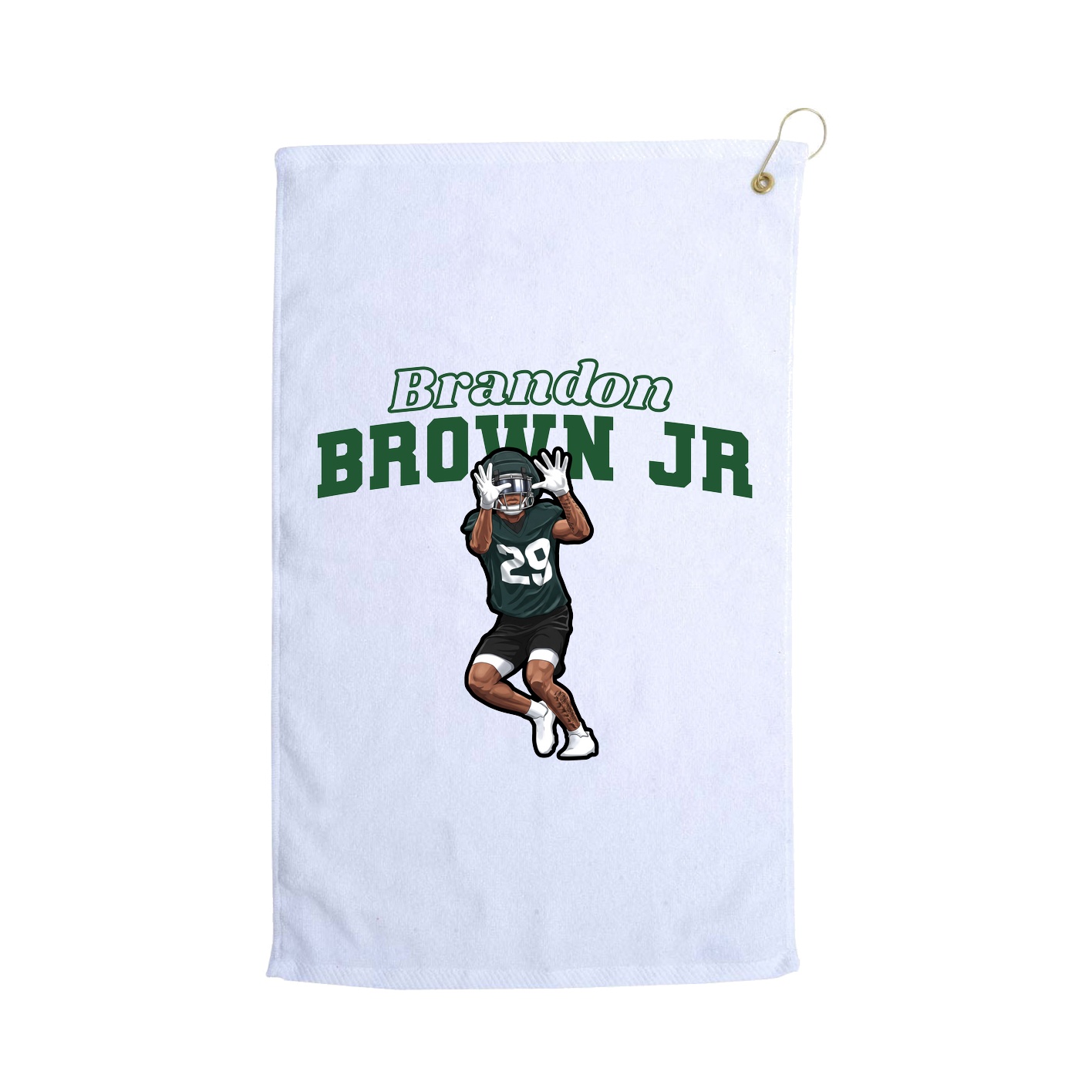 Golf Towel — Name Arch in White