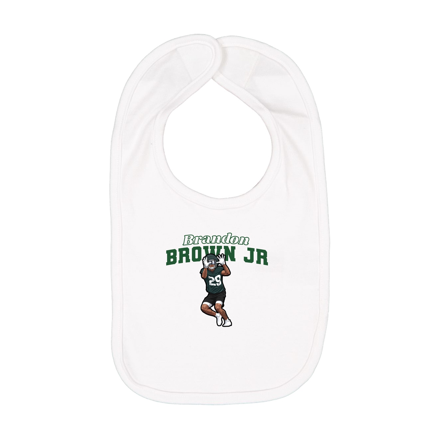 Infant Bib — Name Arch in White