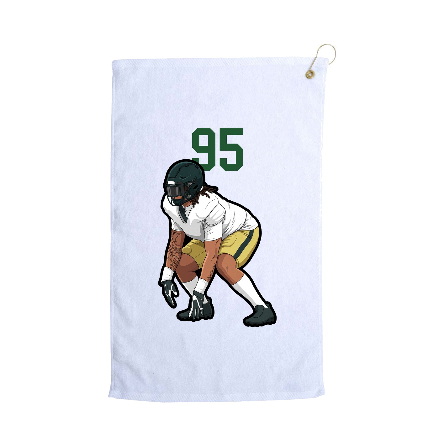 Golf Towel — Number Top in White