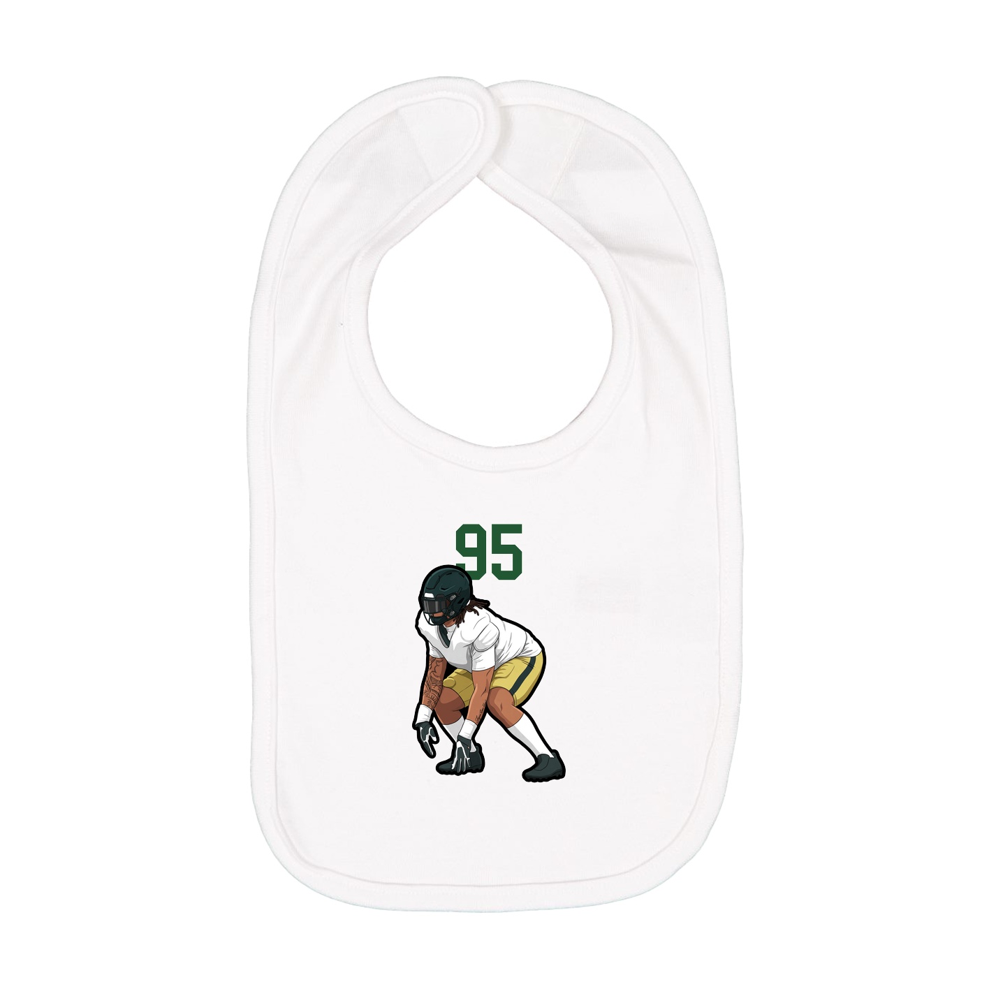 Infant Bib — Number Top in White