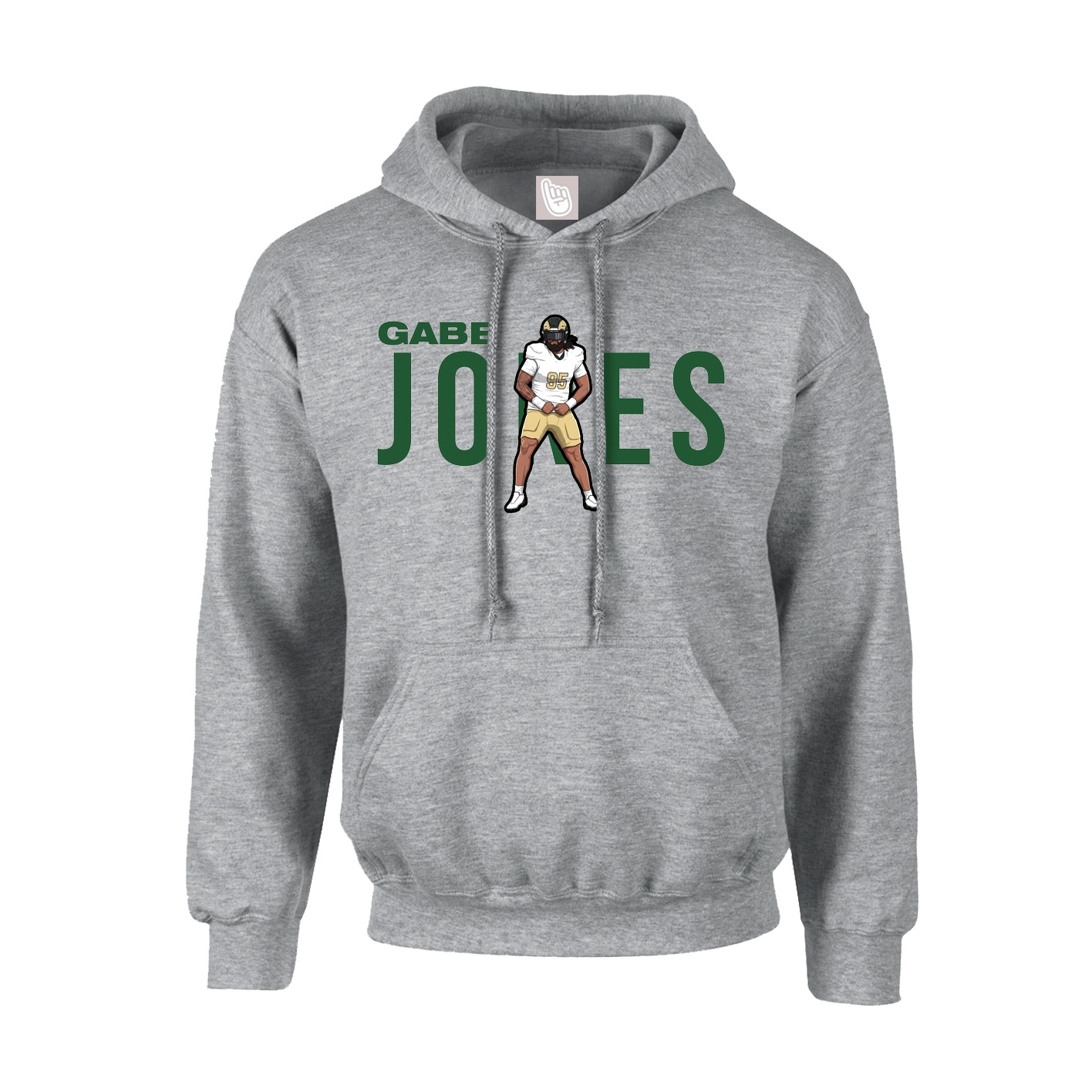 Hoodie — Player Name in Grey