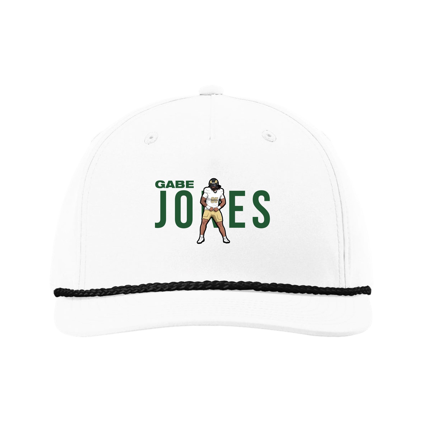Five-Panel Classic Rope Cap — Player Name in White