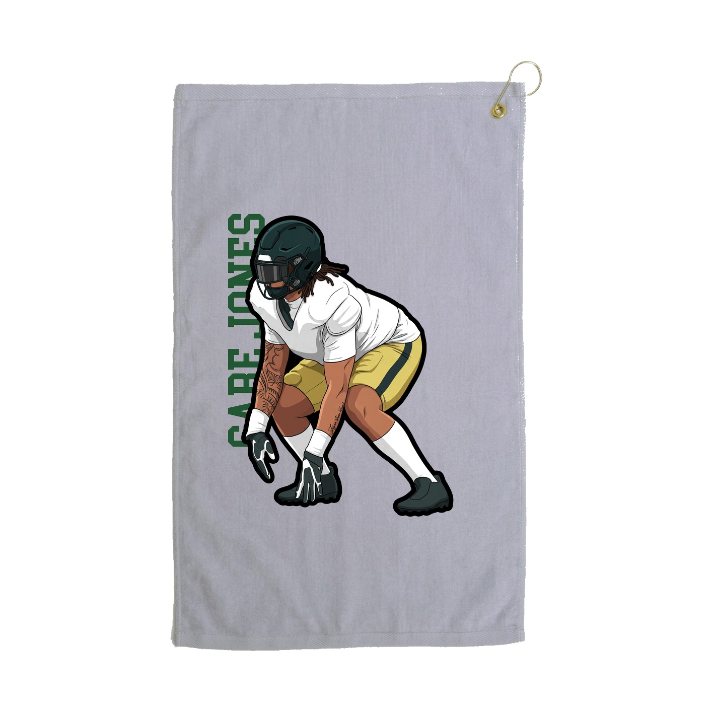 Golf Towel — Name Vertical in Grey
