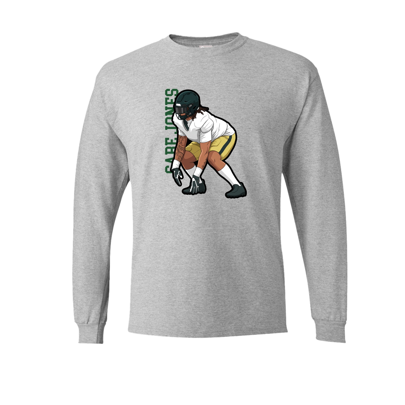 Long Sleeve Tee — Name Vertical in Grey