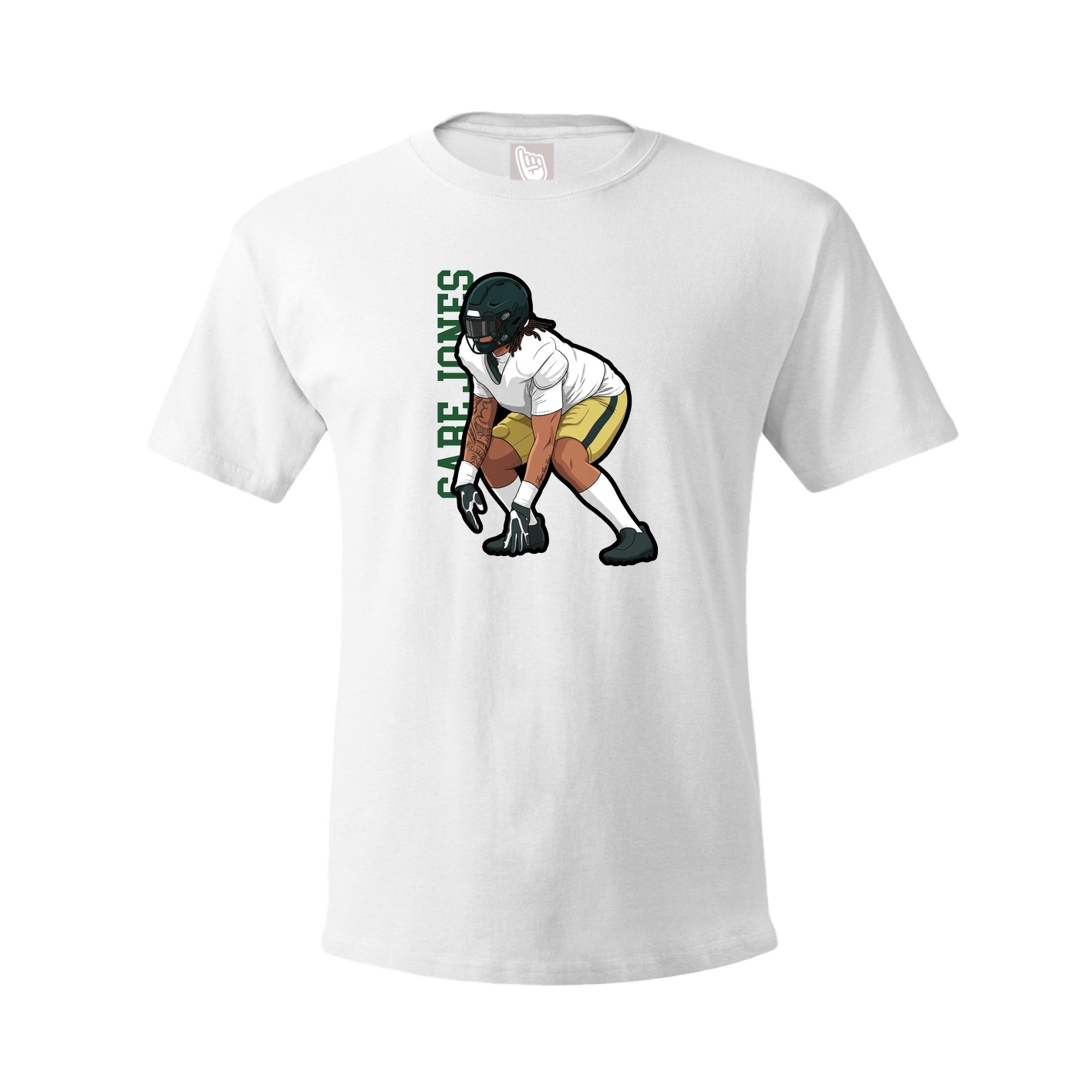 Youth Tee — Name Vertical in White