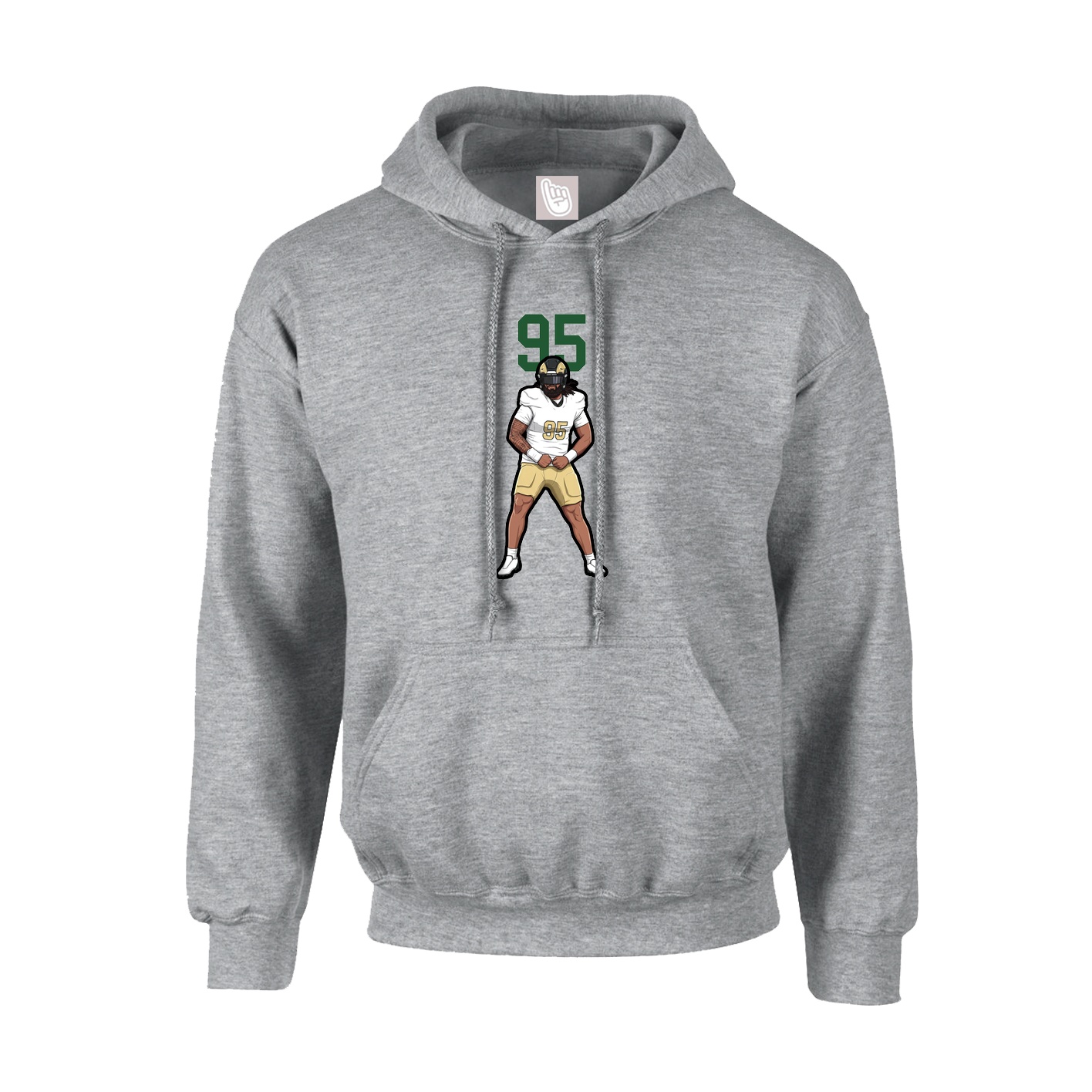 Youth Hoodie — Number Top in Grey