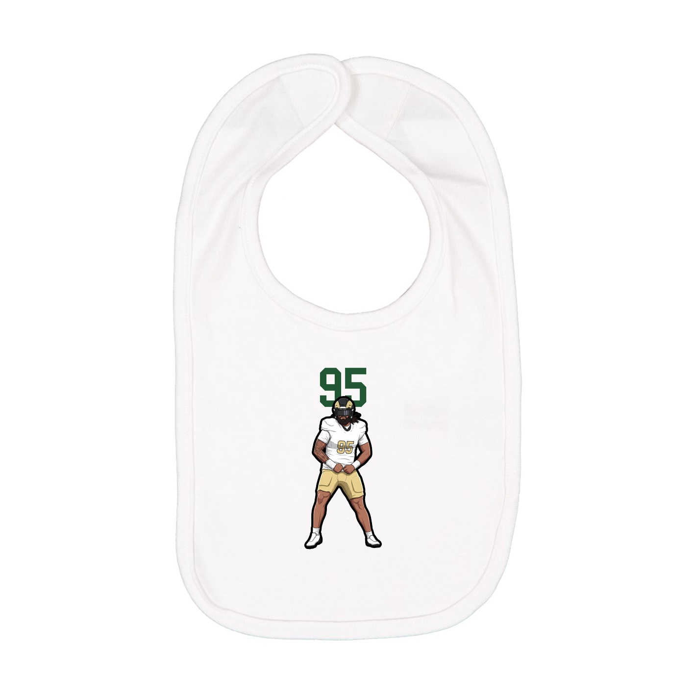 Infant Bib — Number Top in White
