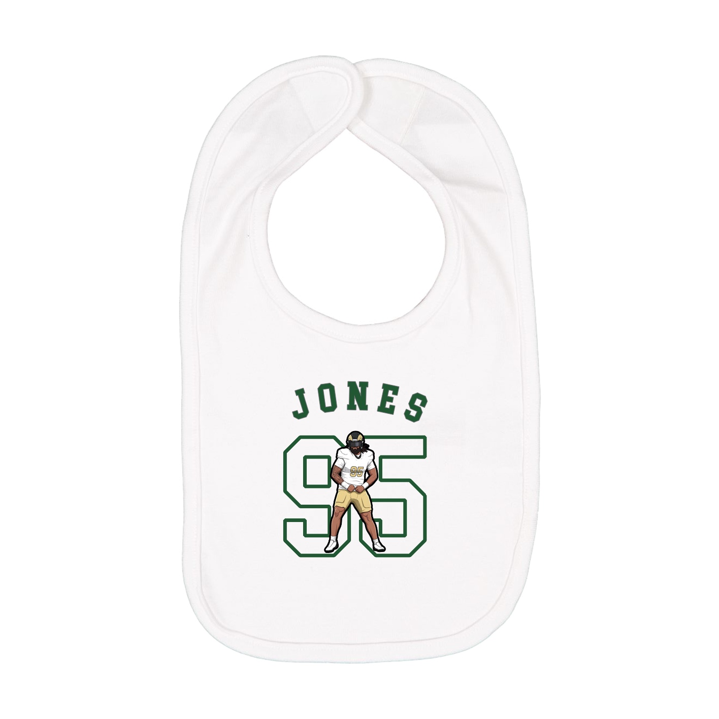 Infant Bib — Shirsey Arch in White