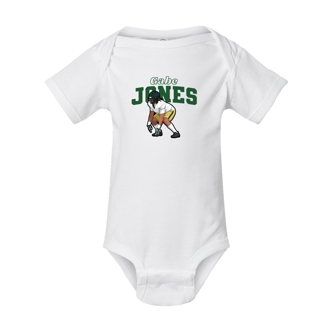 Baby Onesie — Name Arch in White