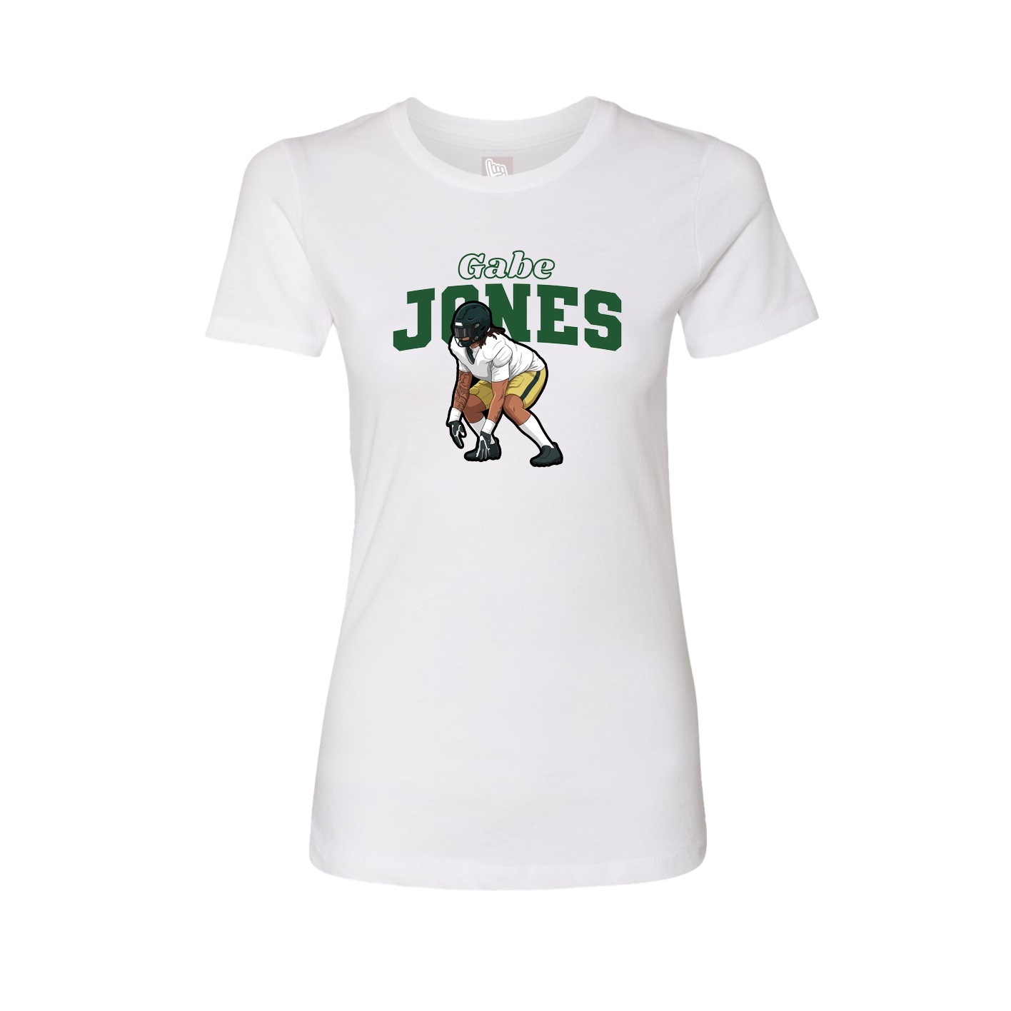Fitted Women's Tee — Name Arch in White