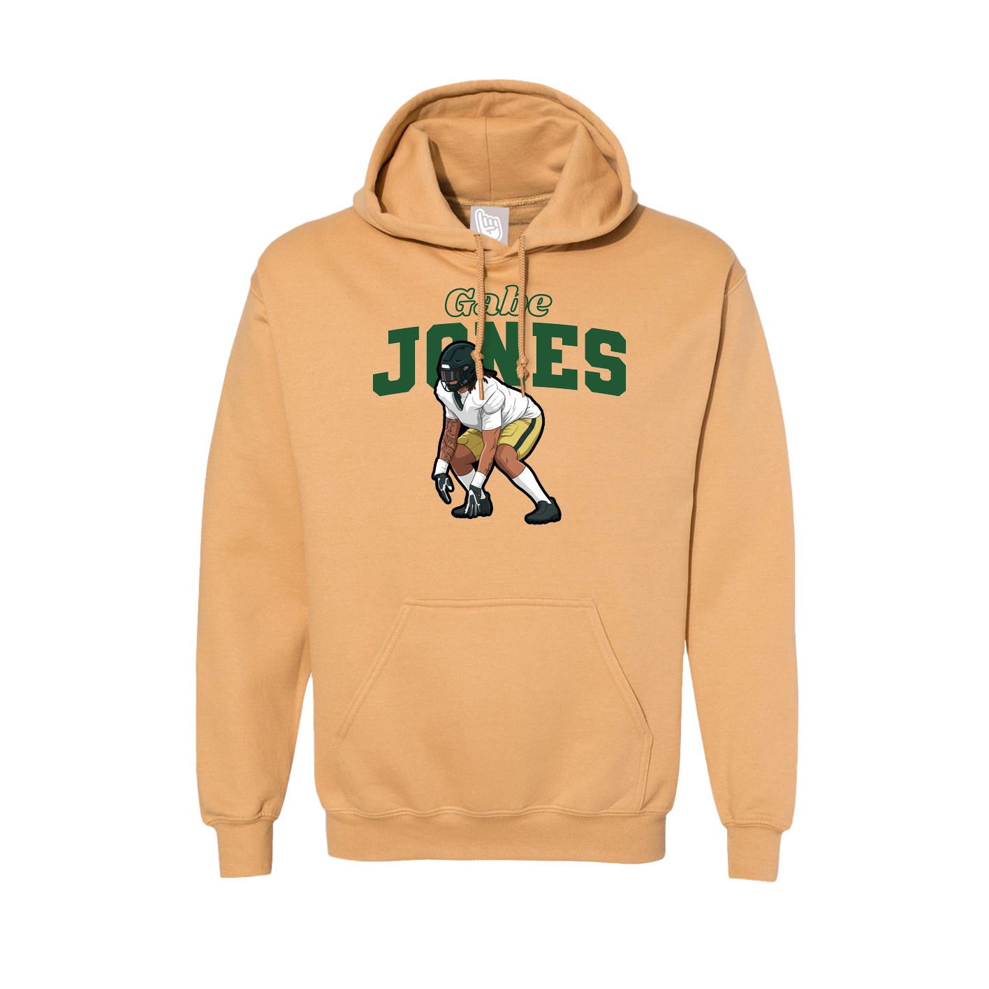 Hoodie — Name Arch in Vegas Gold