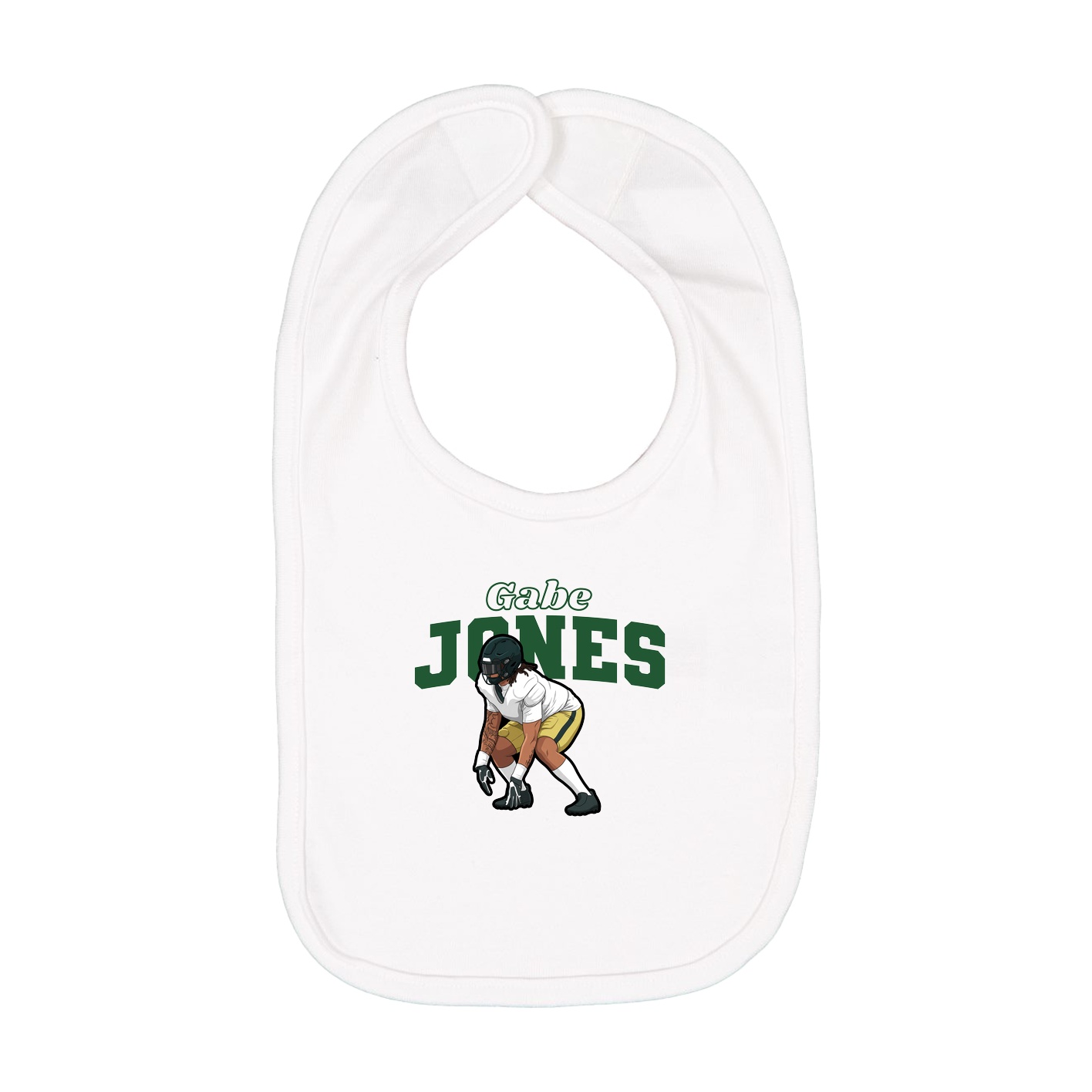 Infant Bib — Name Arch in White