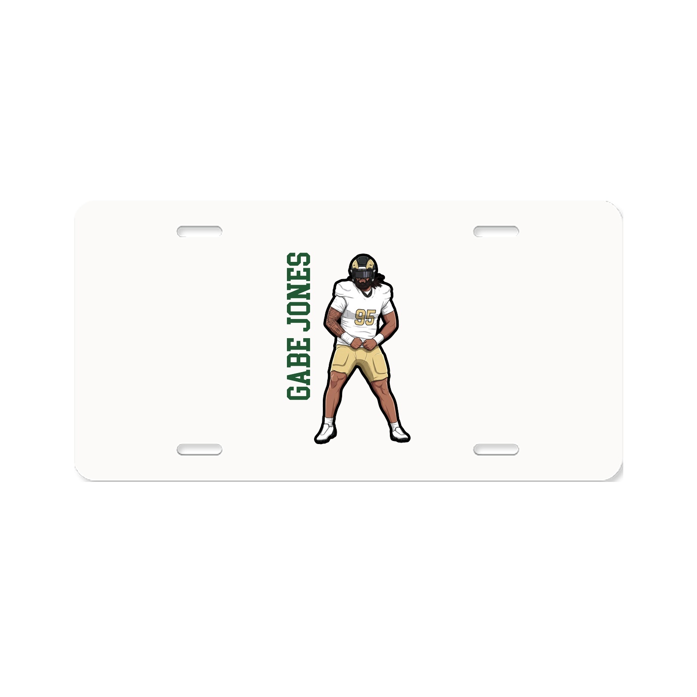 License Plate — Name Vertical in Classic
