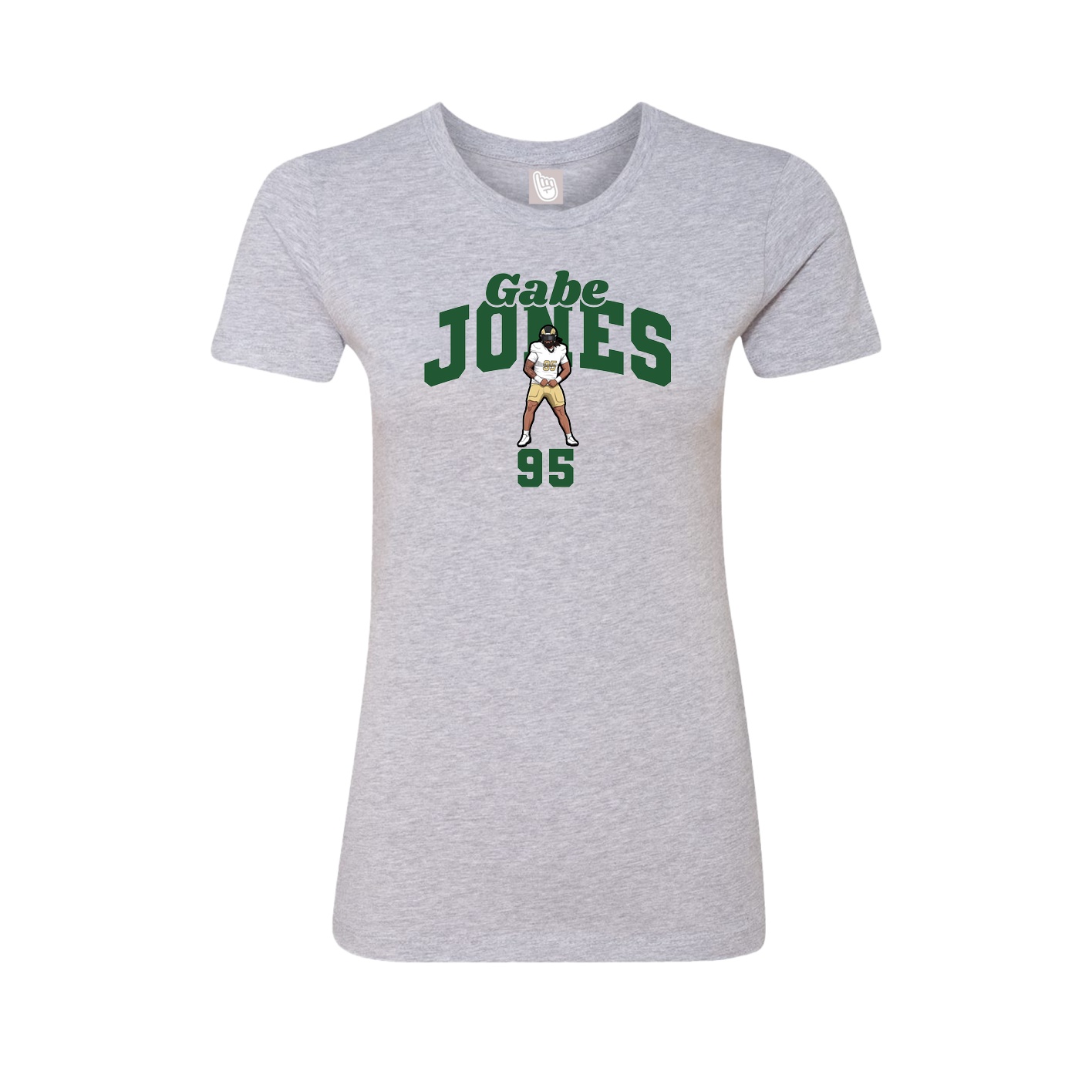 Fitted Women's Tee — Signature Arch in Grey
