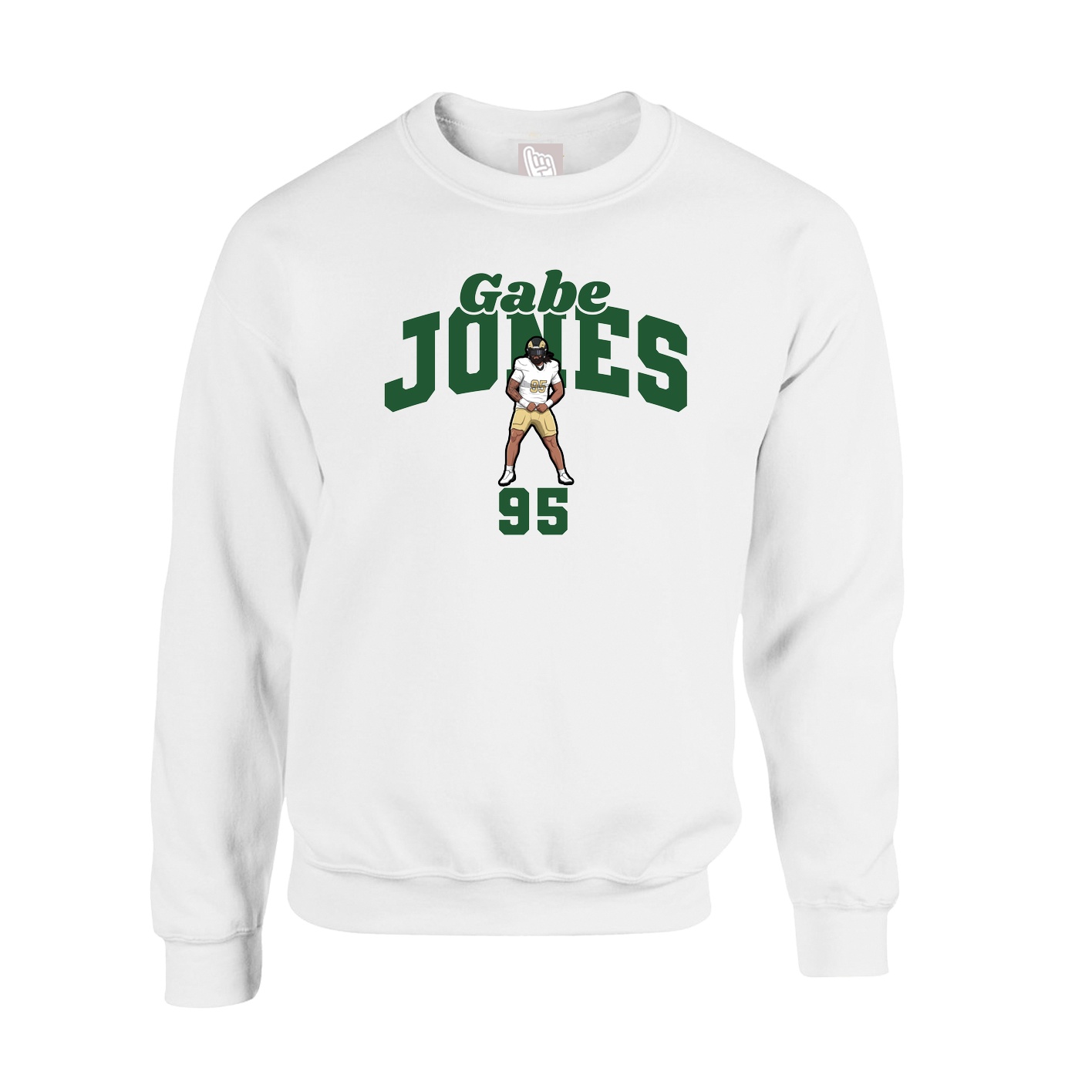 Fleece Crew — Signature Arch in White