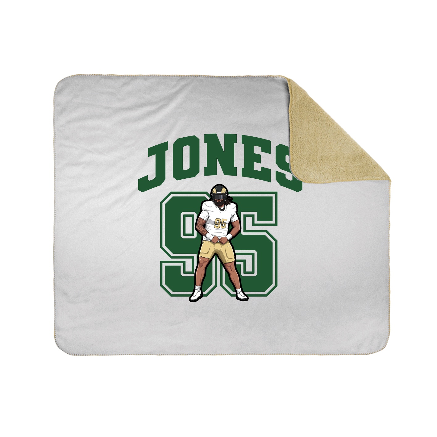 Throw Blanket — Number in White