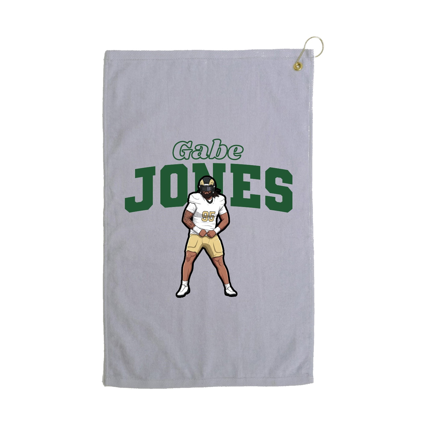 Golf Towel — Name Arch in Grey