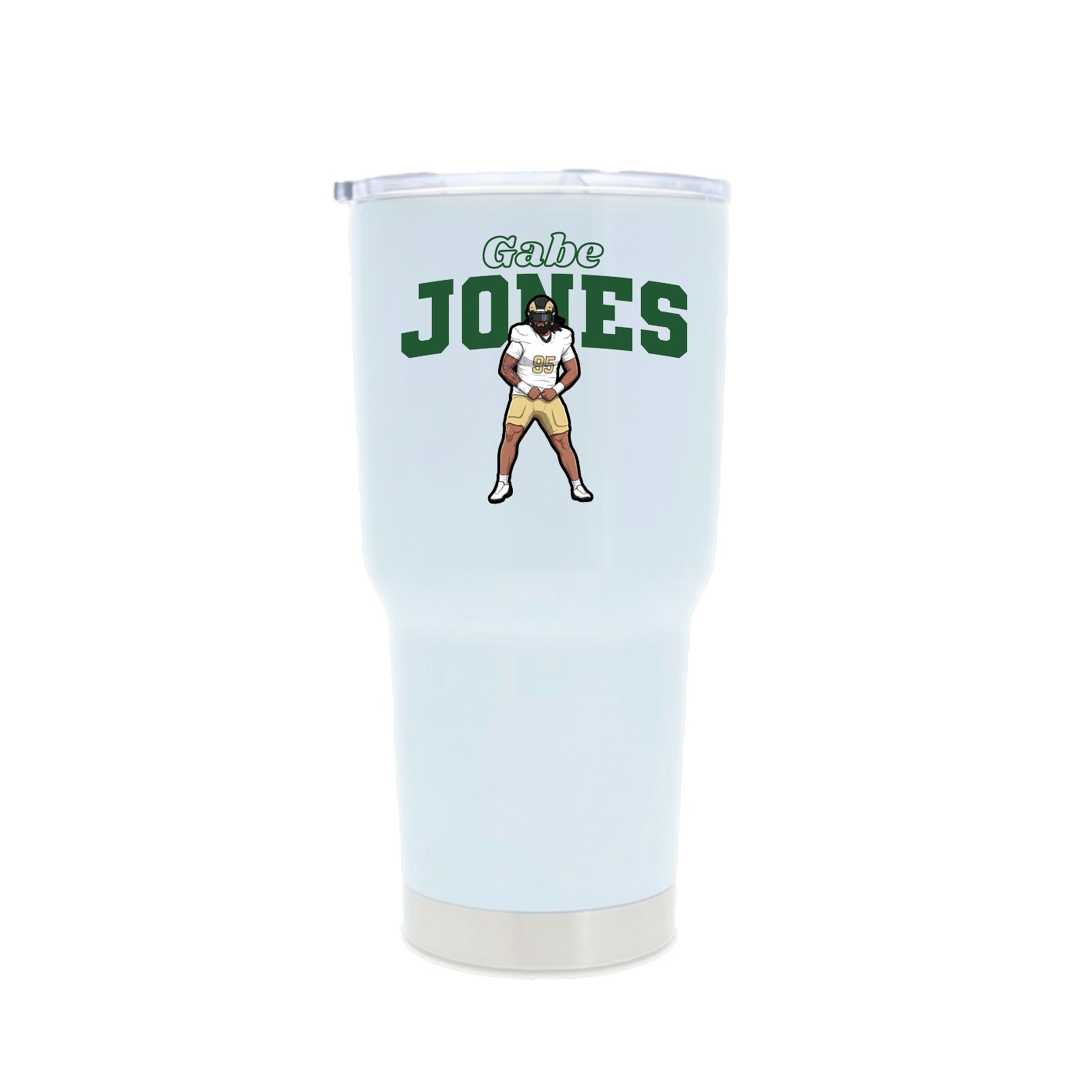 30oz Stainless Steel Tumbler — Name Arch in White