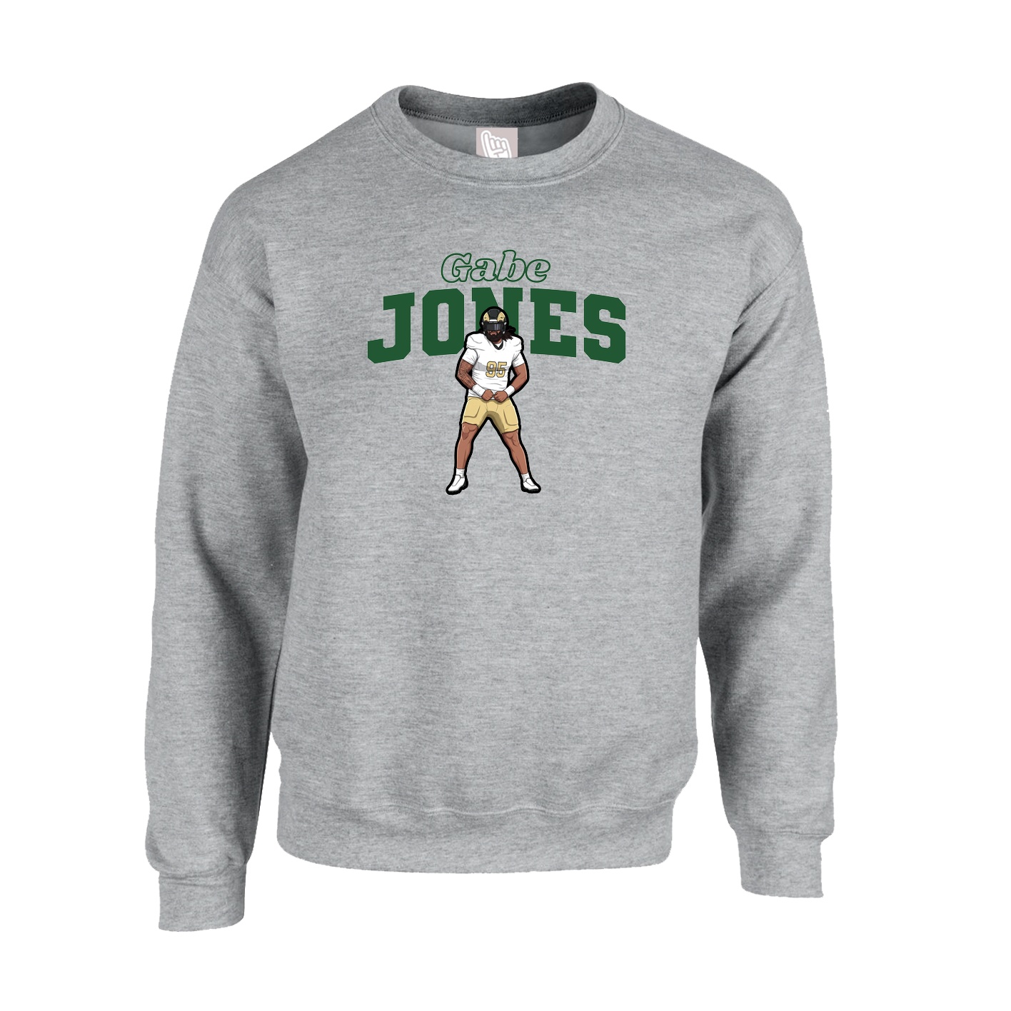 Fleece Crew — Name Arch in Grey