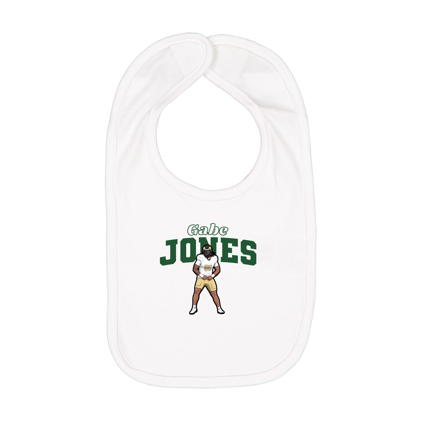 Infant Bib — Name Arch in White