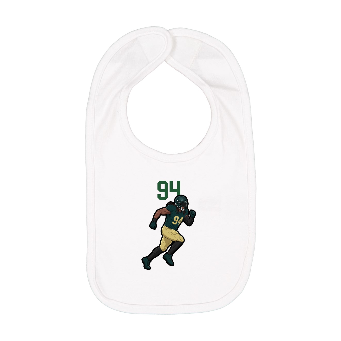Infant Bib — Number Top in White