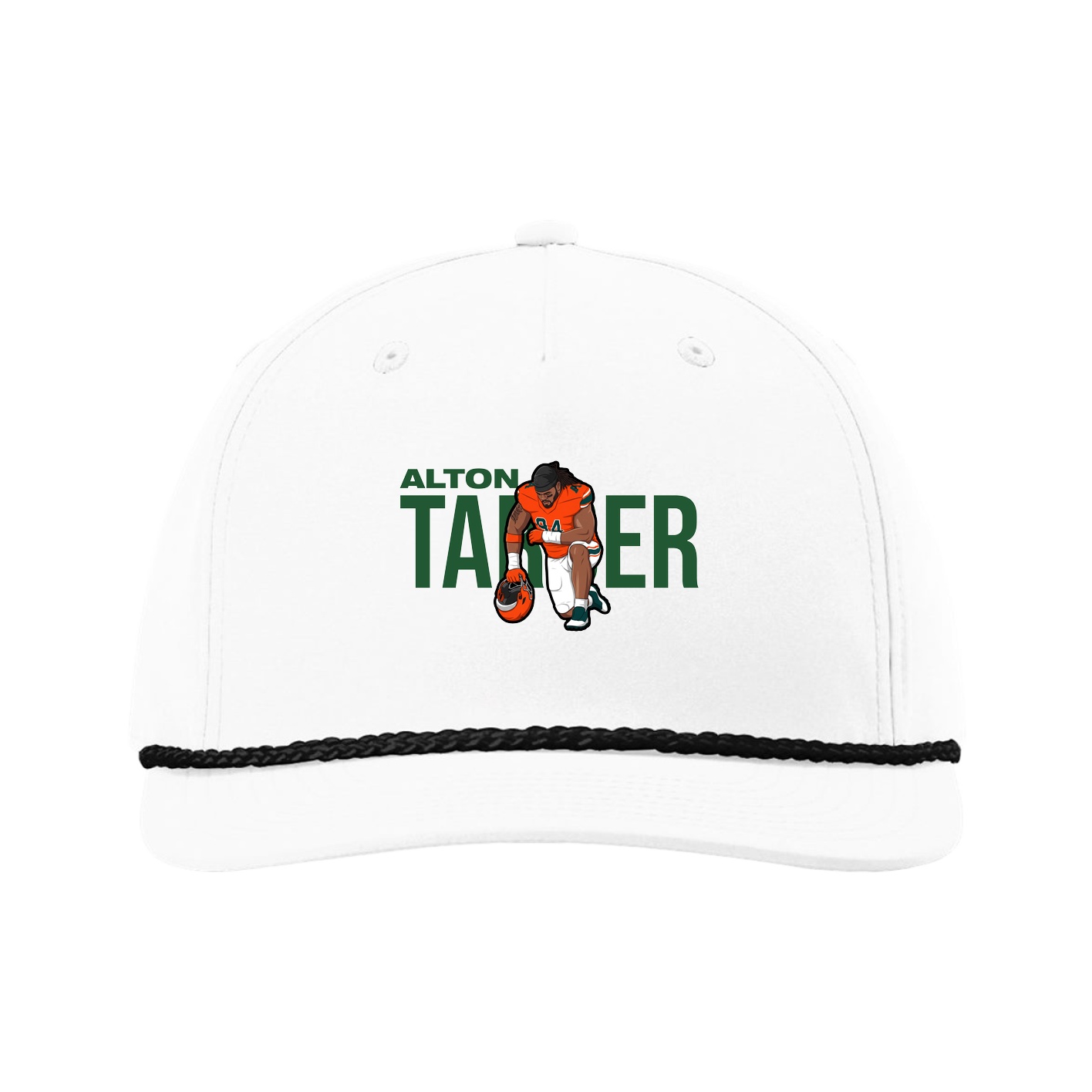 Five-Panel Classic Rope Cap — Player Name in White