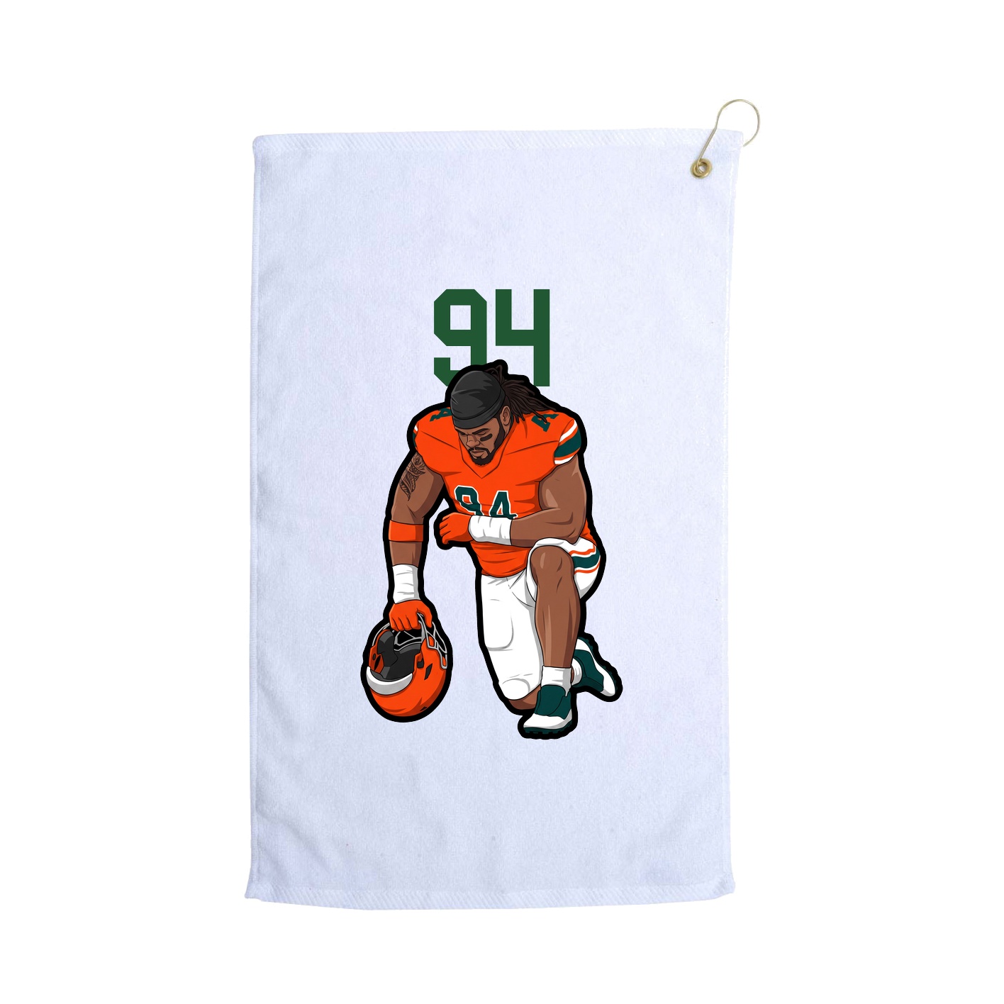 Golf Towel — Number Top in White