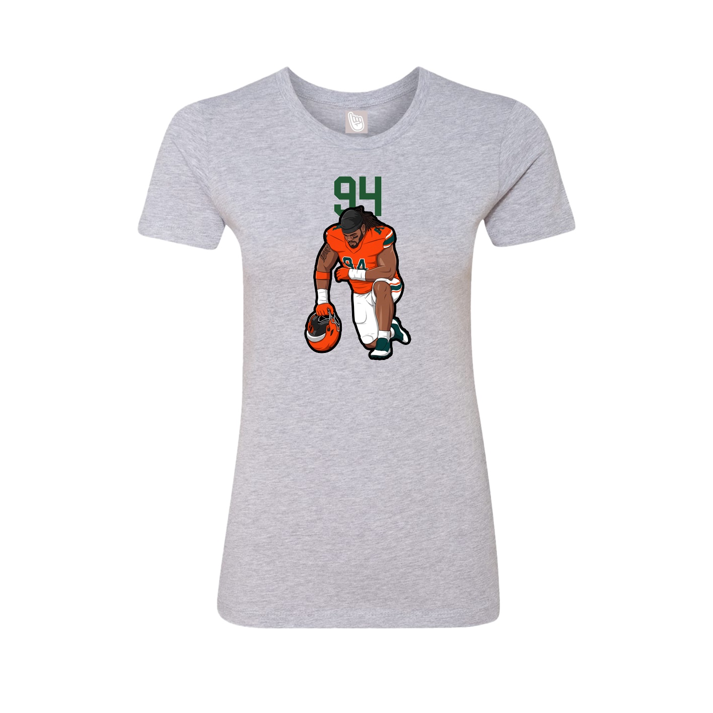 Fitted Women's Tee — Number Top in Grey