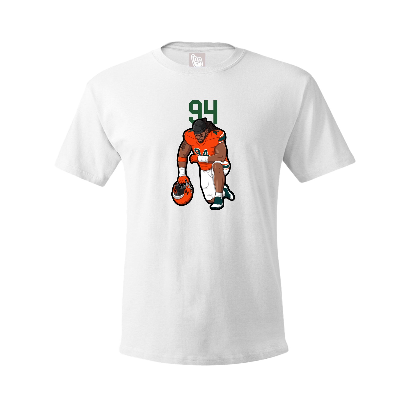 Youth Tee — Number Top in White