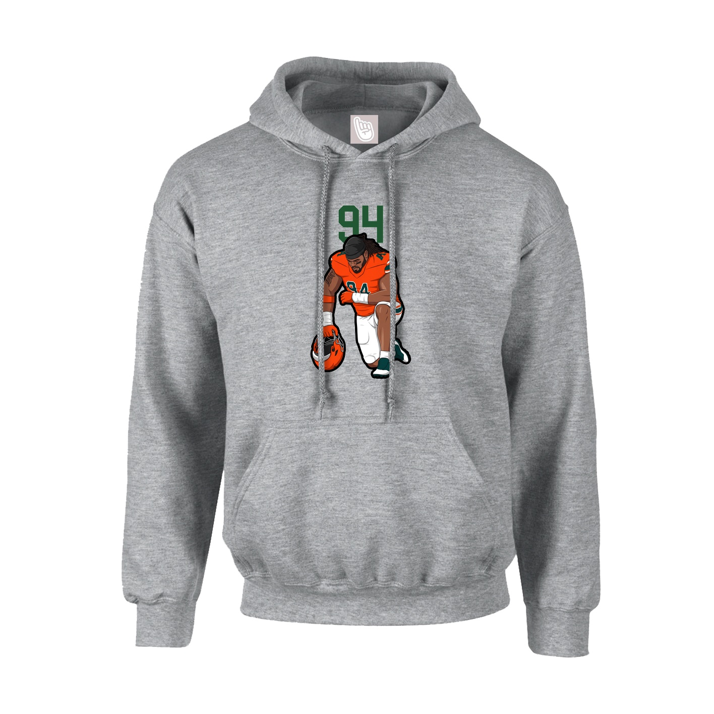 Youth Hoodie — Number Top in Grey