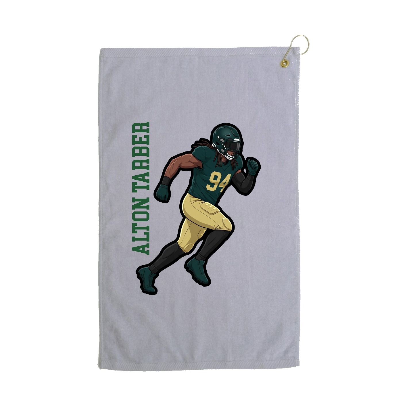 Golf Towel — Name Vertical in Grey